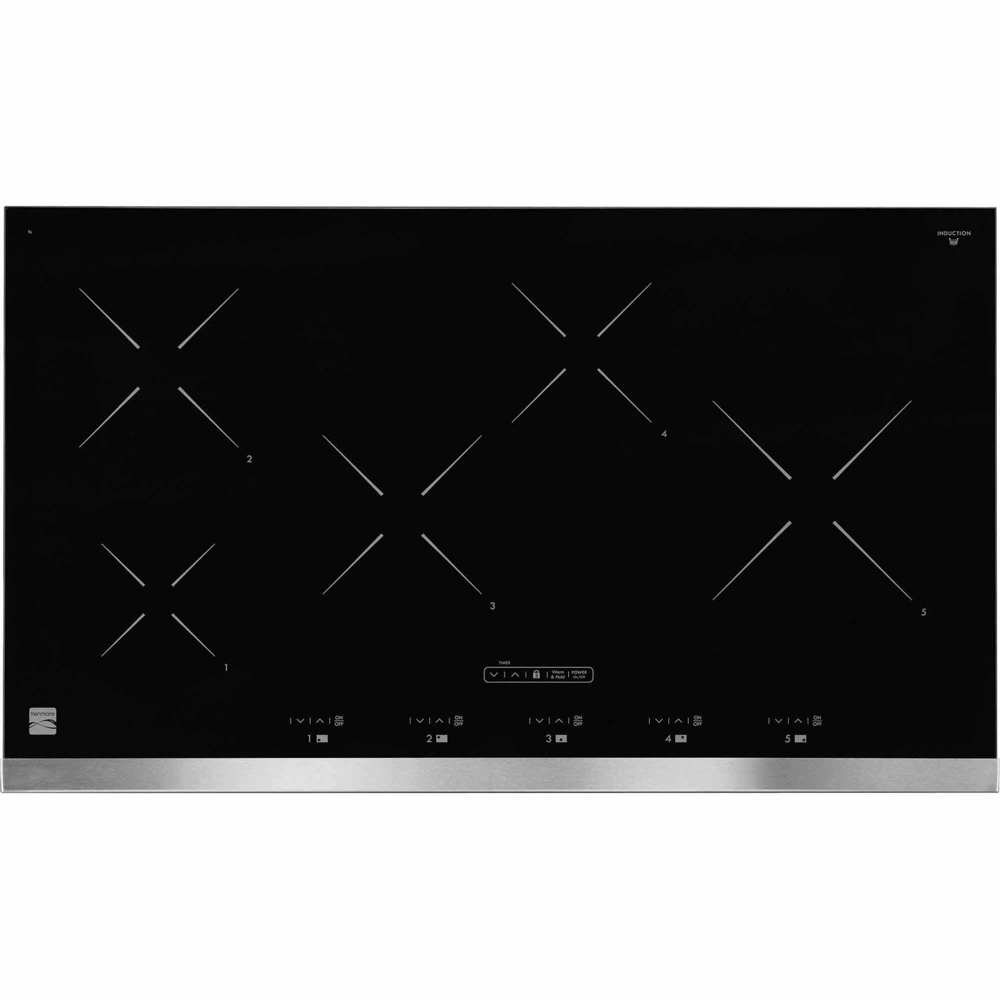 Kenmore 43900 36 Electric Induction Cooktop Stainless Steel w\/ Black