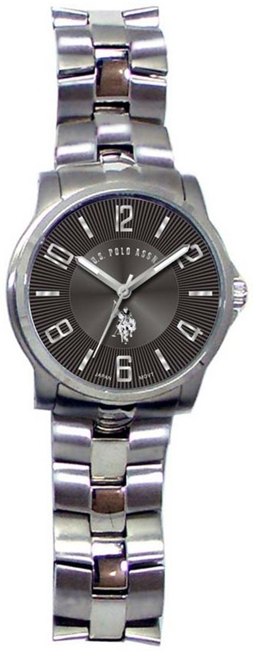 UPC 030506255536 product image for US Horse Silver Tone Bracelet Black Dial Men's Watch | upcitemdb.com
