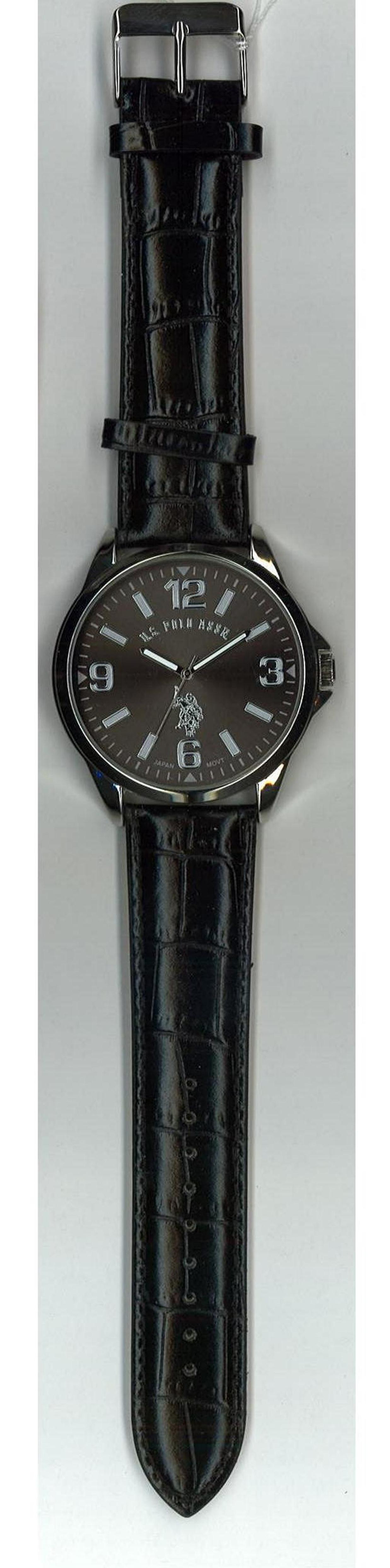 UPC 030506255710 product image for US Horse Silver Case Black Croco Strap Men's Watch | upcitemdb.com