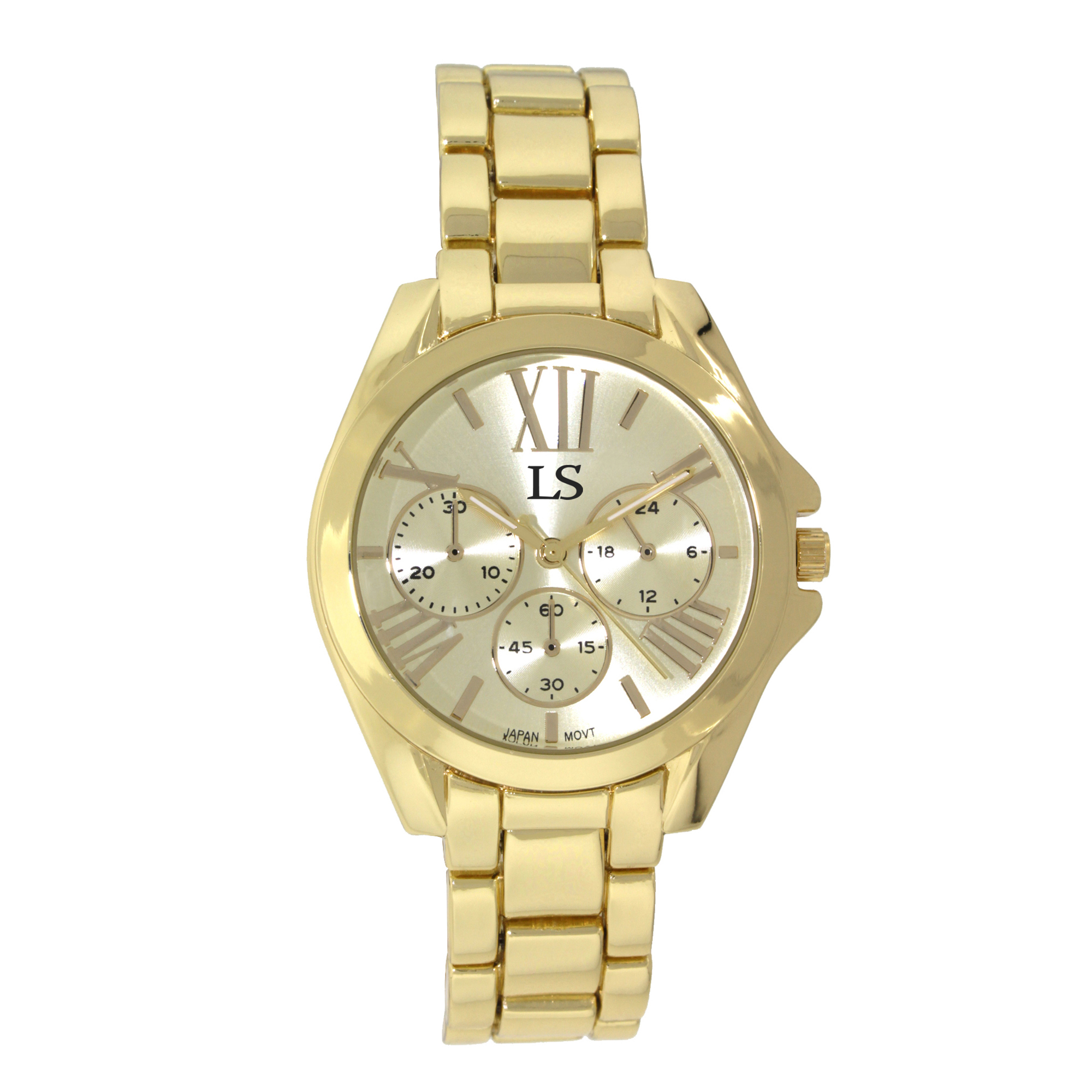 Laura Scott Ladies Gold Case Bracelet Watch, Women's