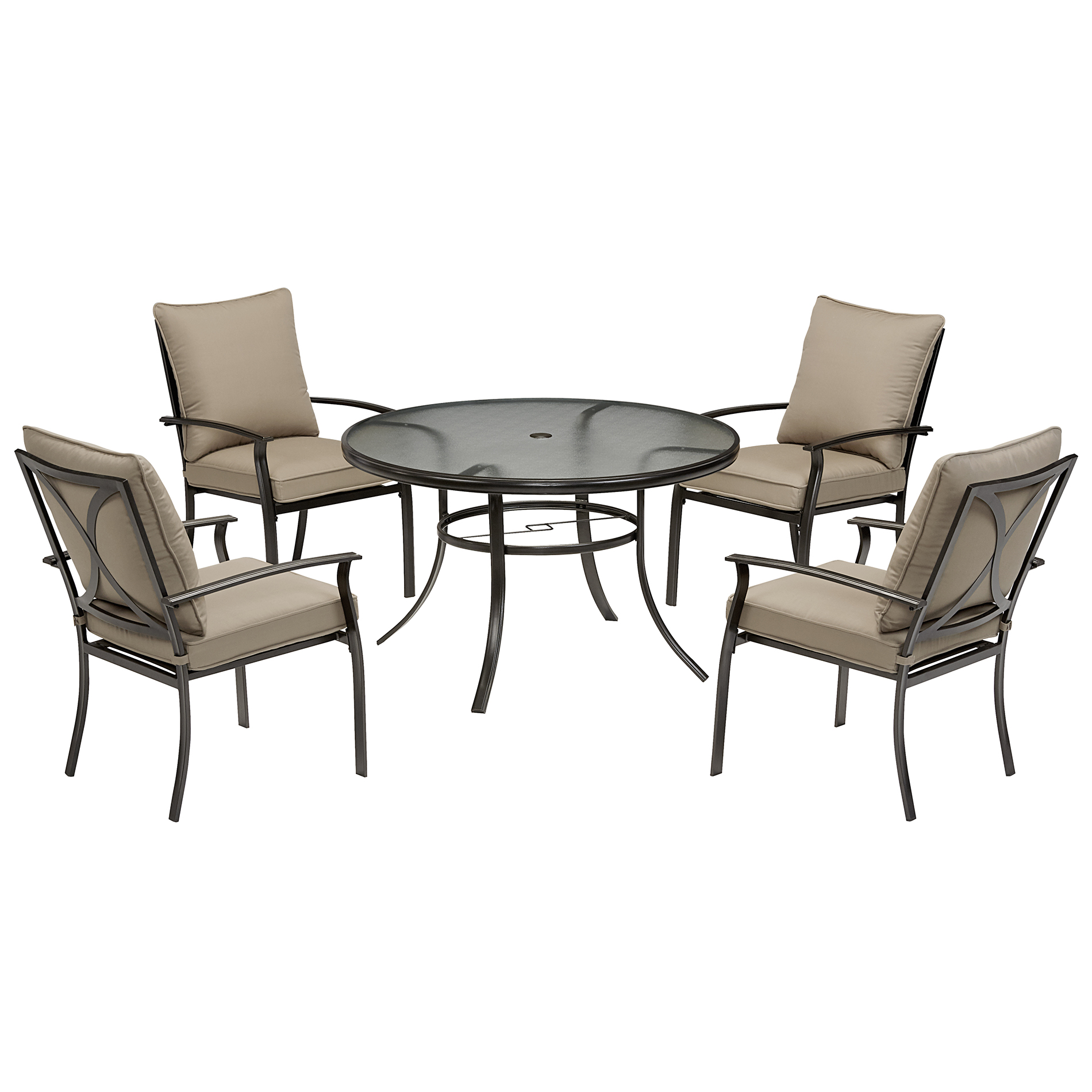 Garden Oasis Harrison 5 Piece Cushion Dining Set - Tan ...