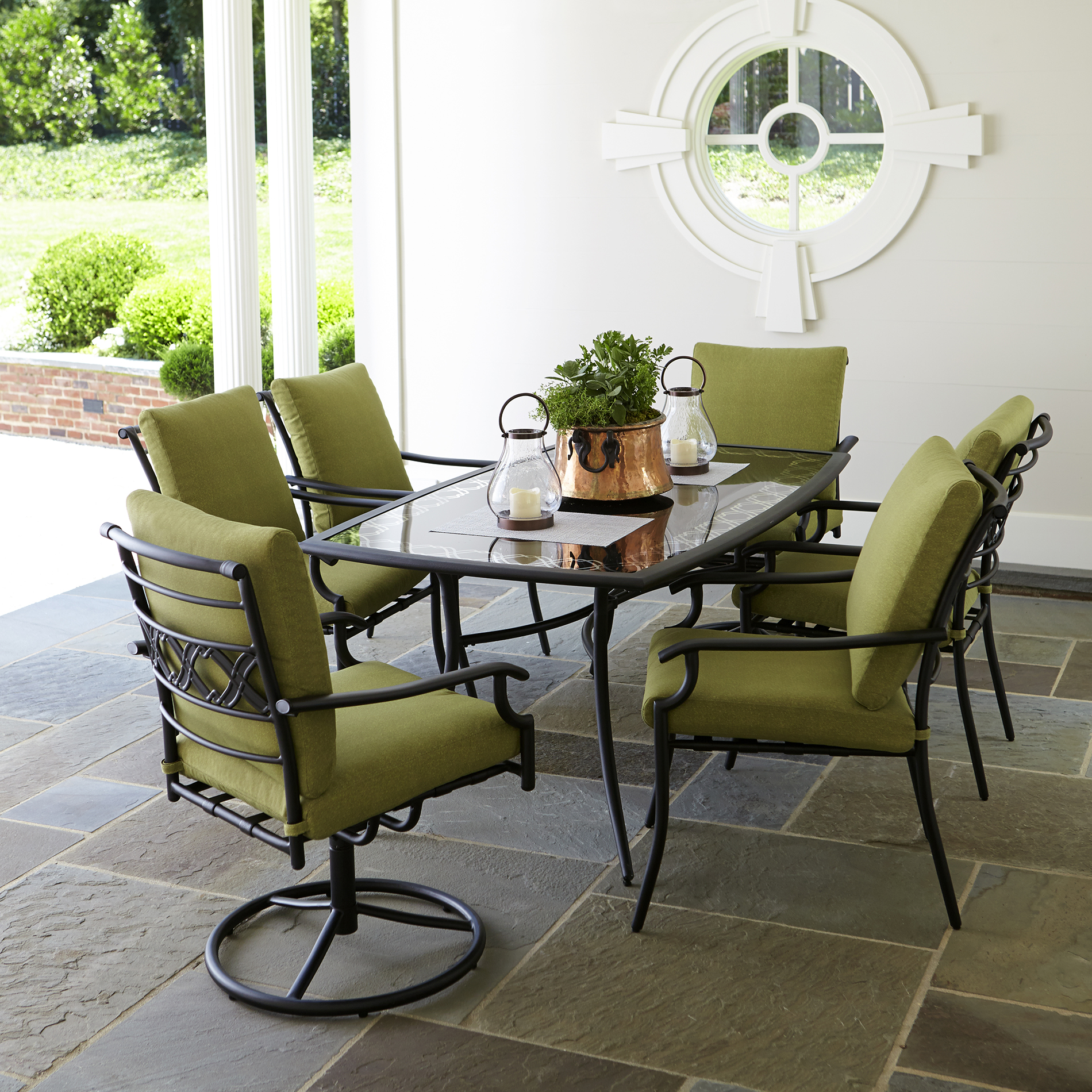 Garden Oasis Rockford 7pc Dining Set-Green
