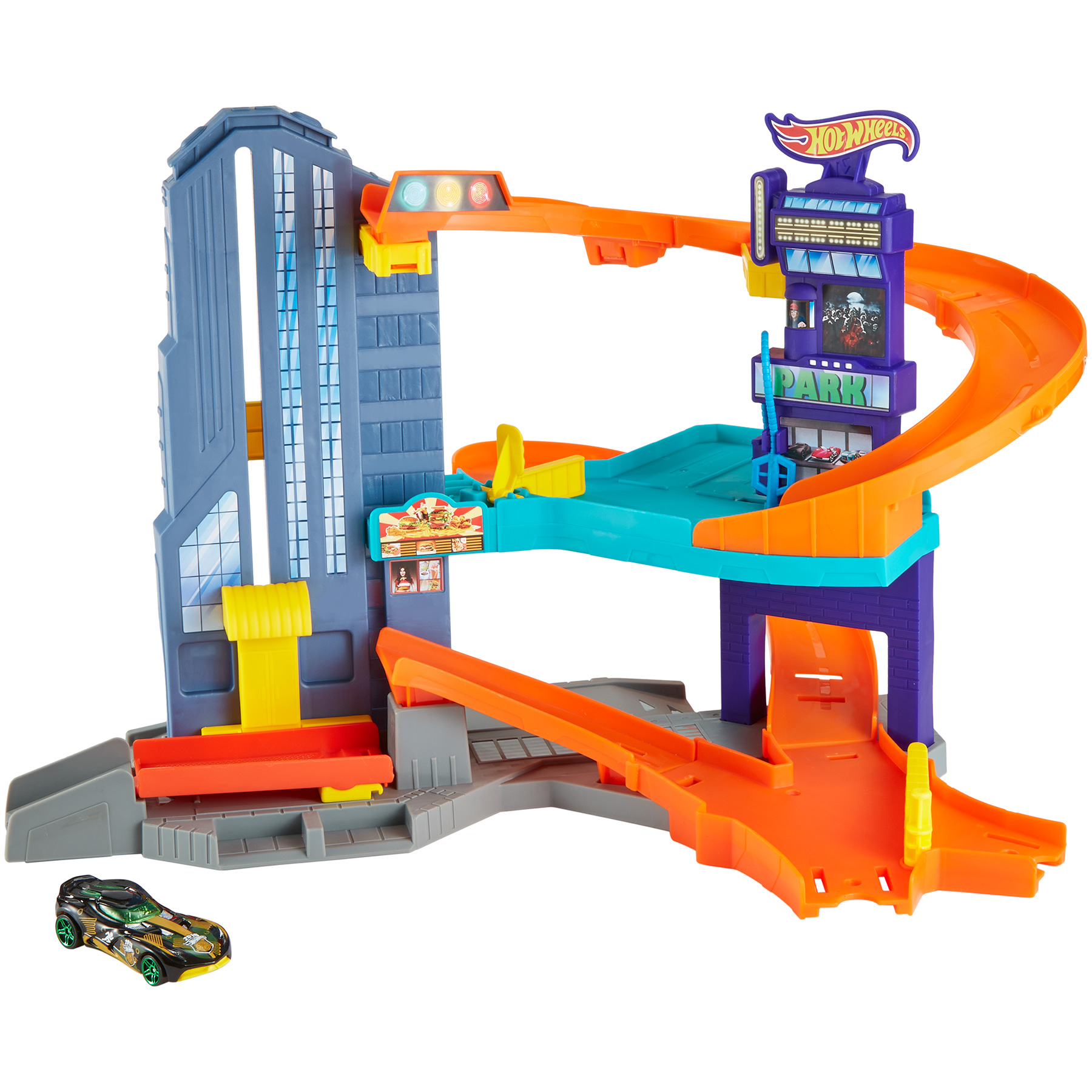 Hot Wheels Toy Car Launching Garage Speedtropolis Play Set eBay