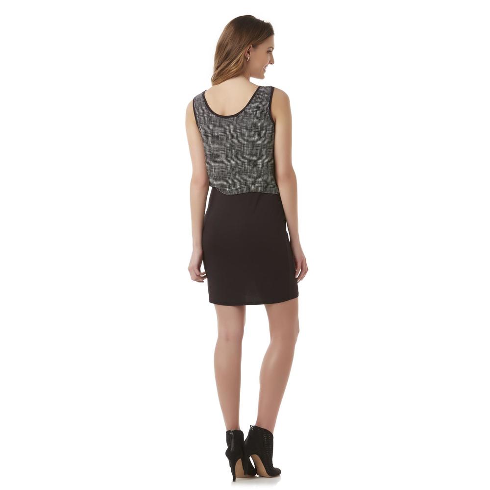 Women's Blouson Overlay Dress - Geometric