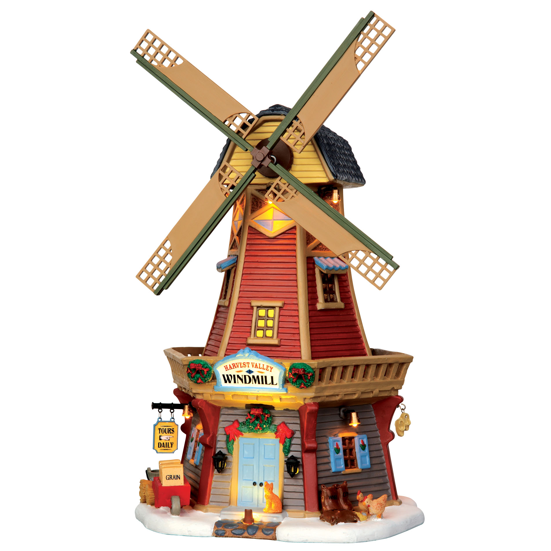 Christmas Village Building  Harvest Valley Windmill  With 4.5V Adaptor