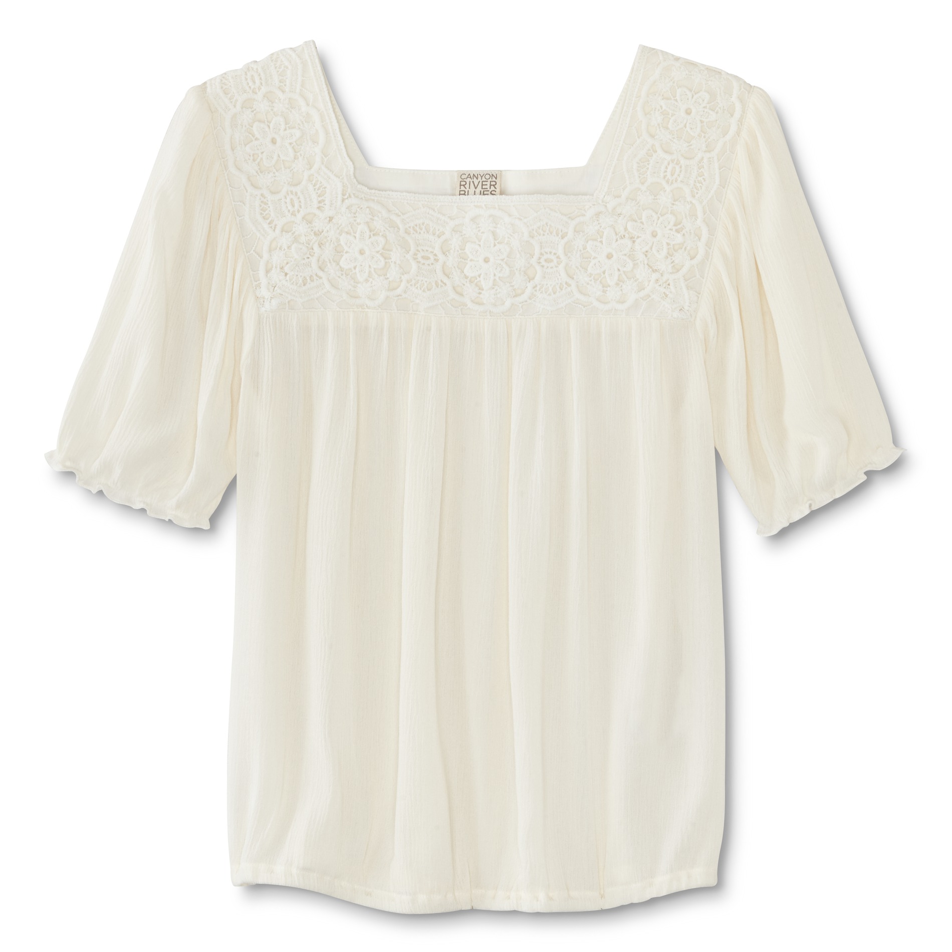 Girl's Lace Peasant Top