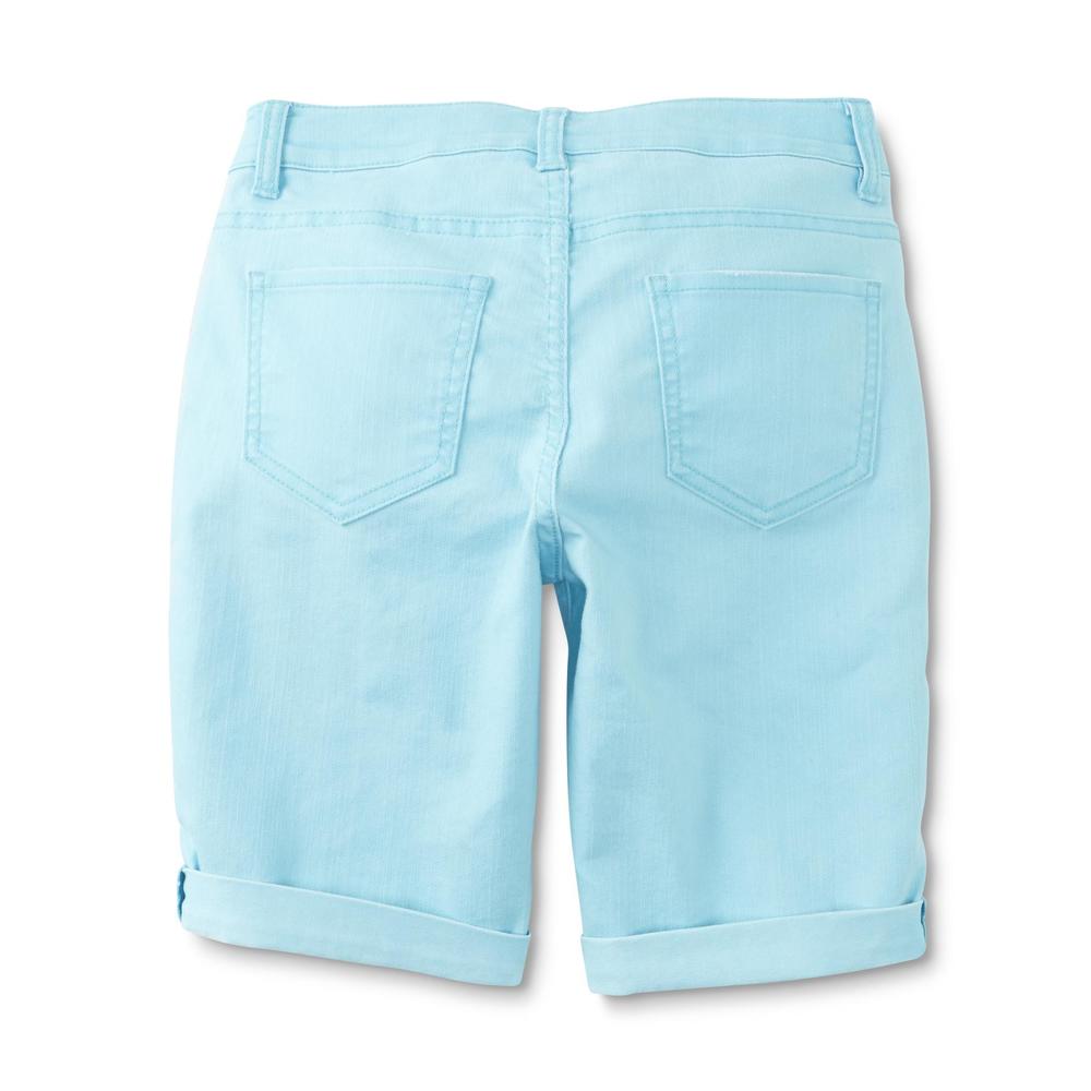 Girl's Colored Denim Bermuda Shorts