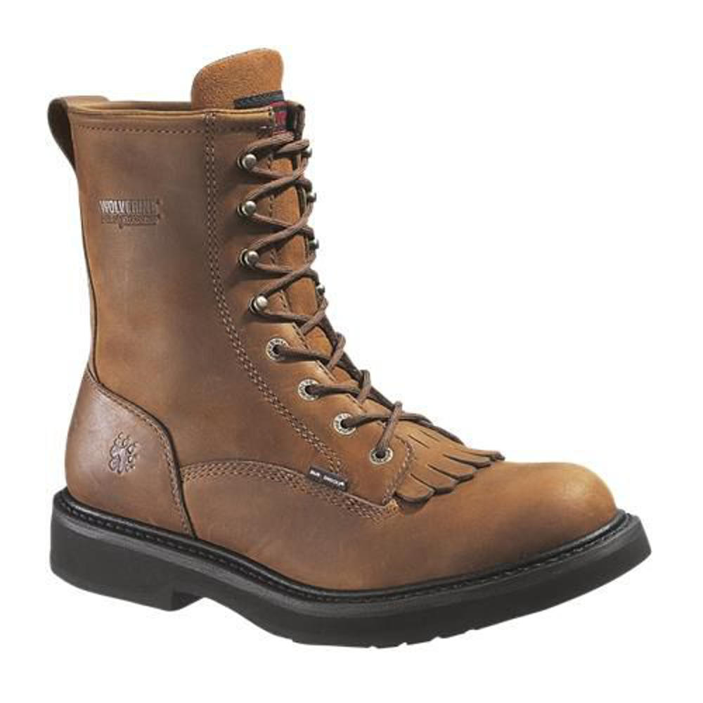 Men's Ingham Kiltie DuraShocks Brown Leather Steel-Toe Work Boots