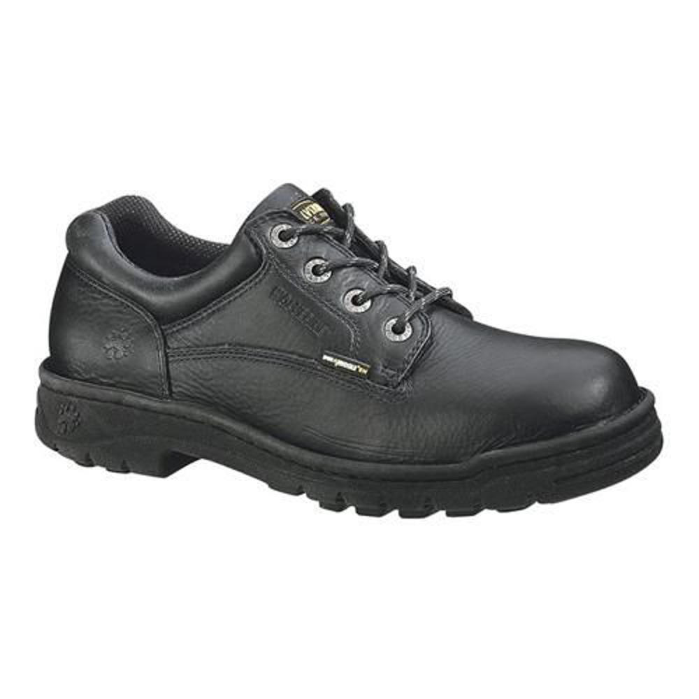 Men's DuraShocks Black Leather Oxford Work Shoes
