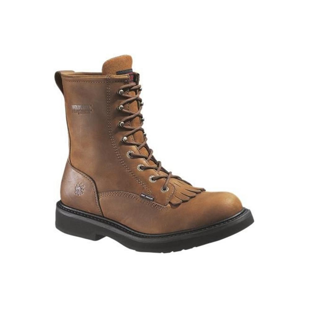 Men's Kiltie 8" Brown Leather DuraShock Work Boots