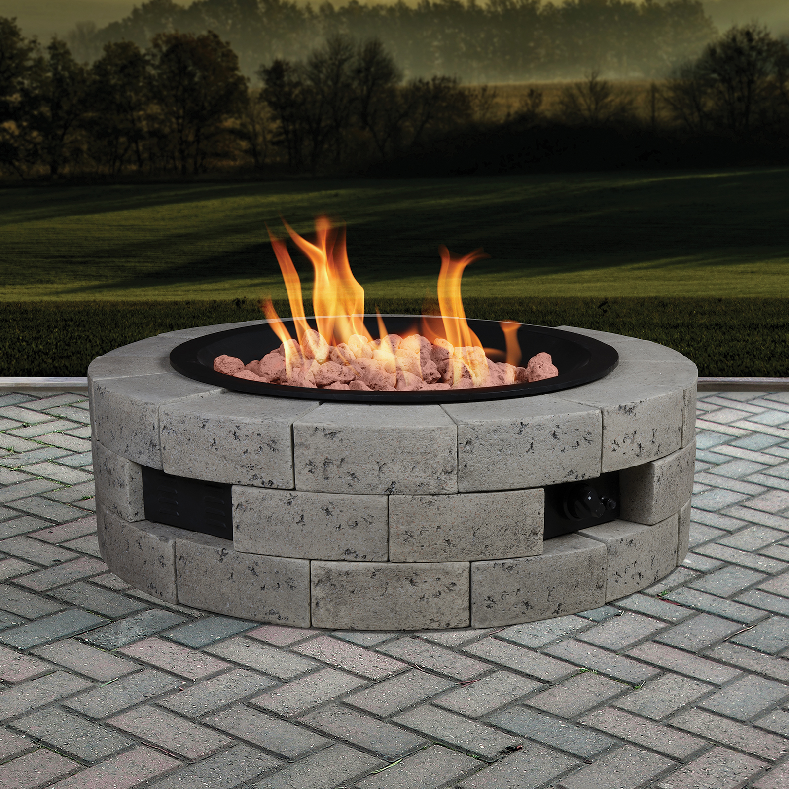 Grand Resort Gas Fire Pit Kit With 35x35 Insert