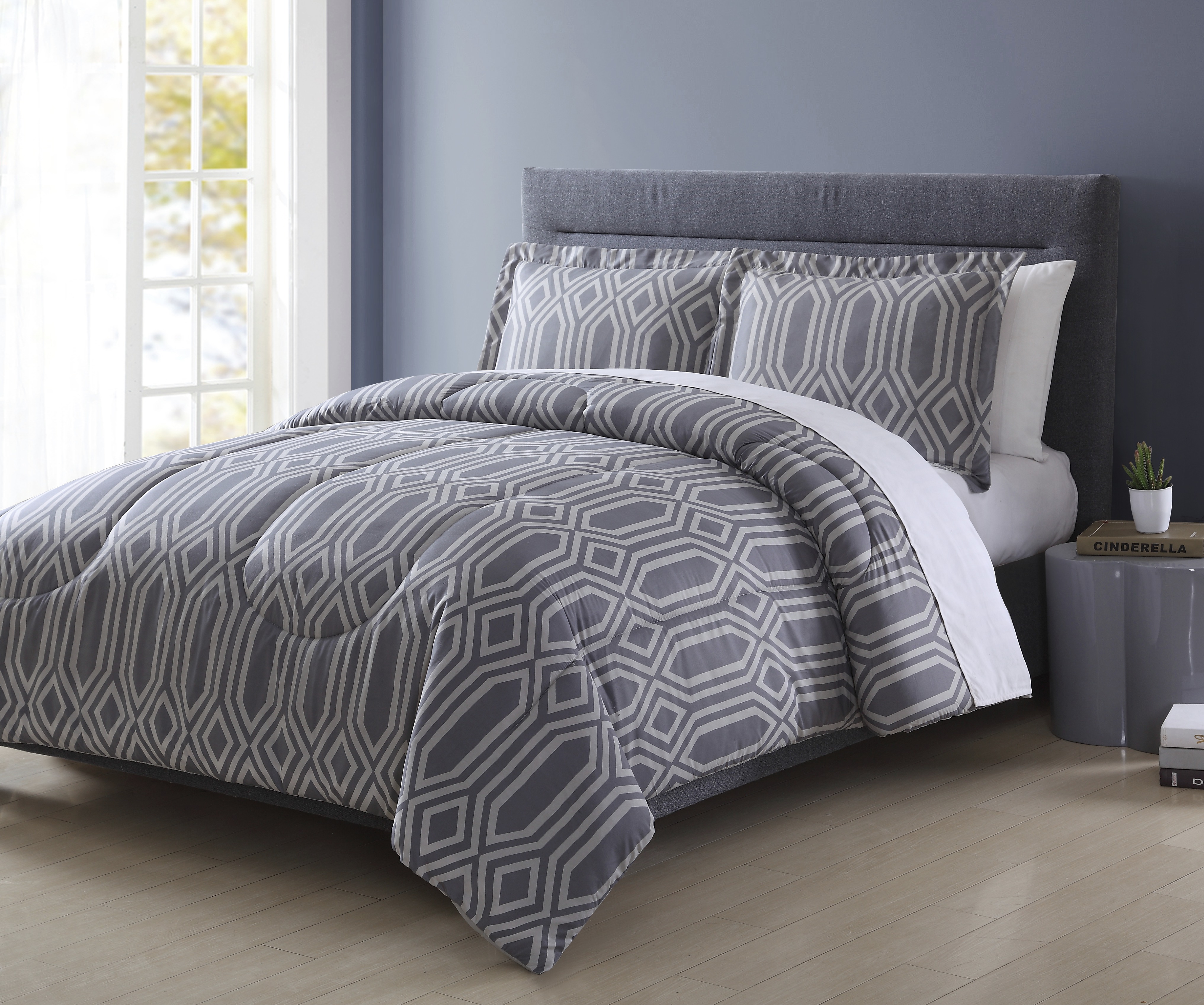 Colormate Microfiber Comforter Set Grid Shop Your Way Online