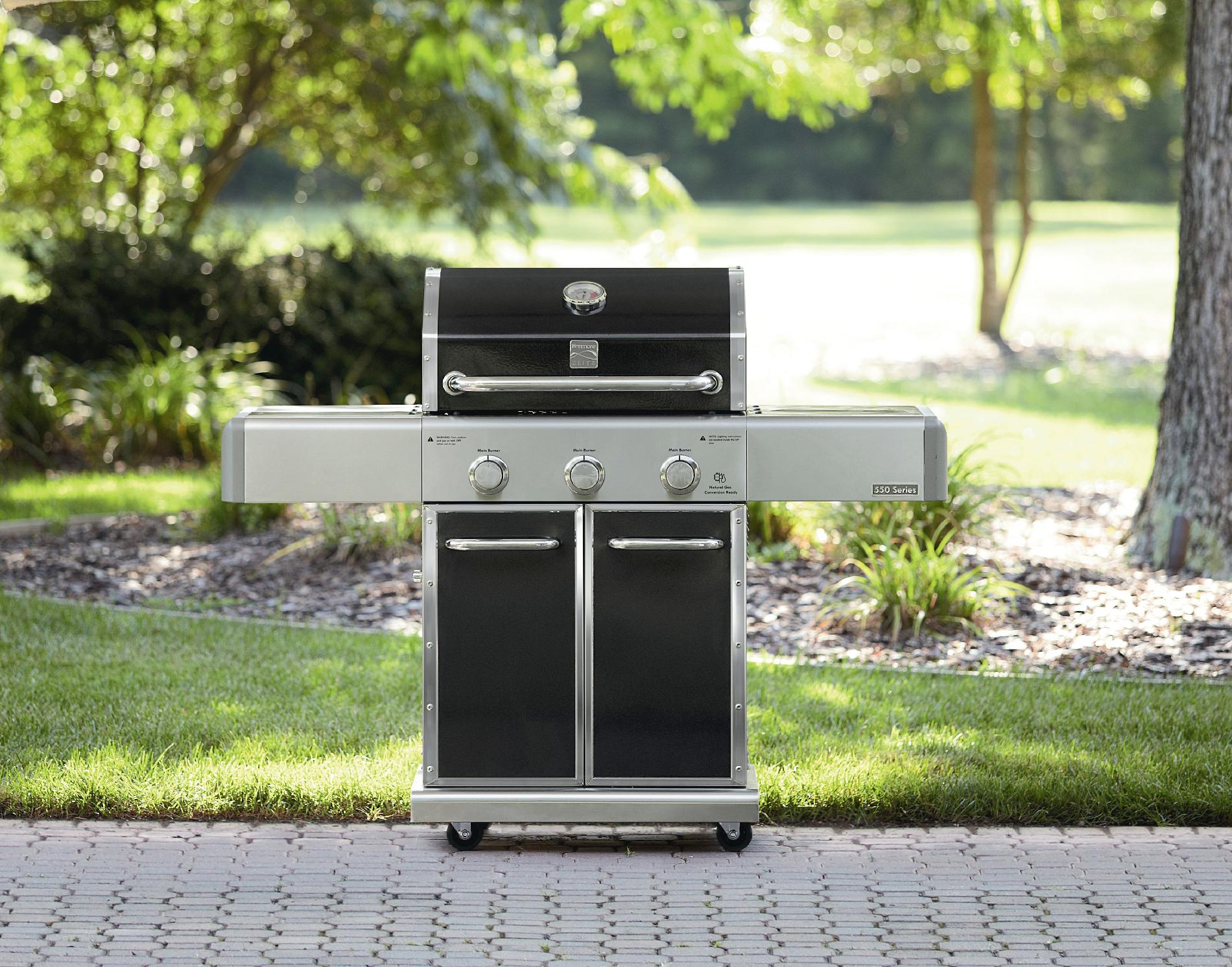 Kenmore Elite 550 Series 3 Burner Dual Fuel Carbon Grey Metallic Gas