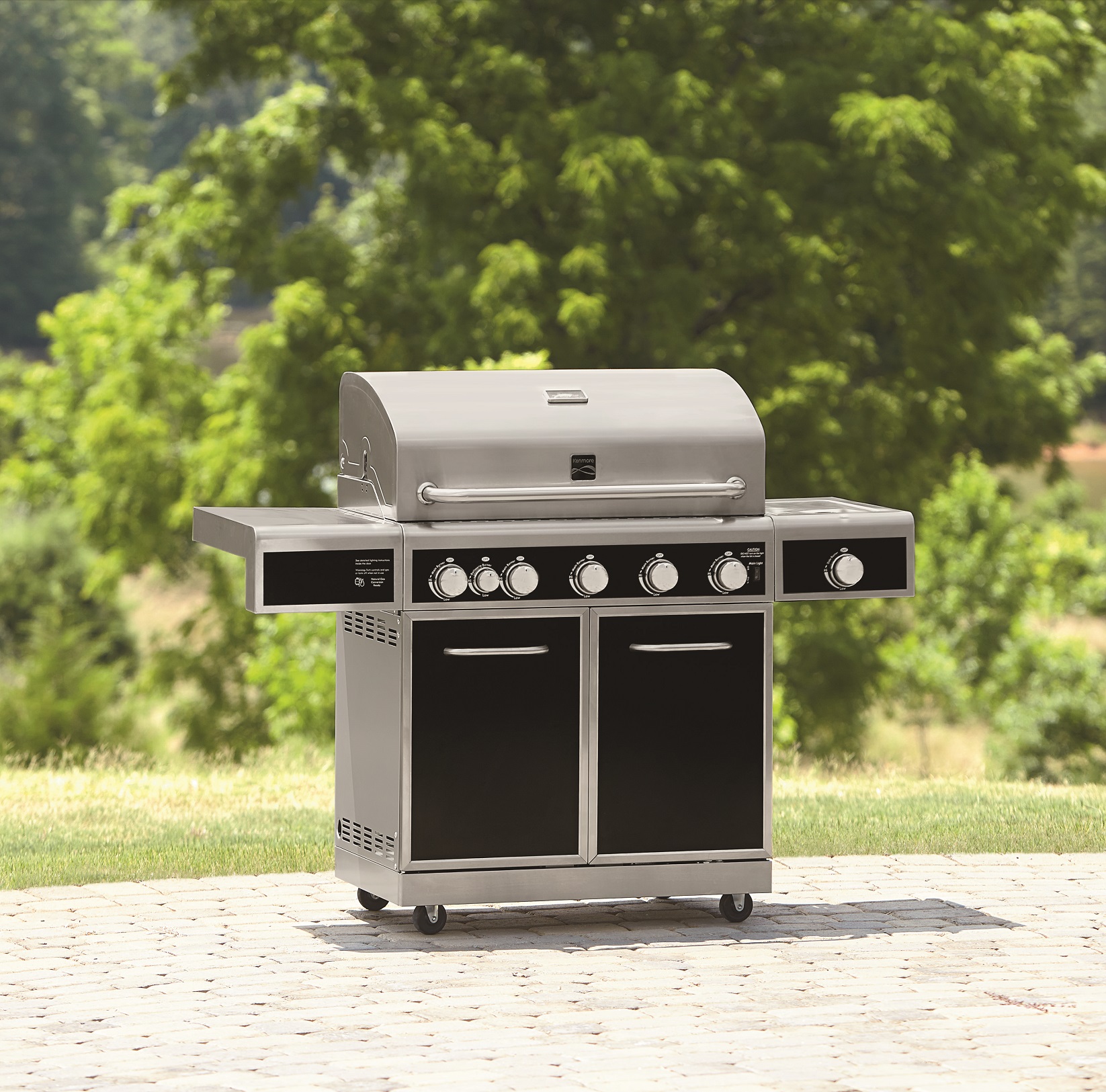 Kenmore 5 Burner Gas Grill with Ceramic Searing and Rotisserie Burner