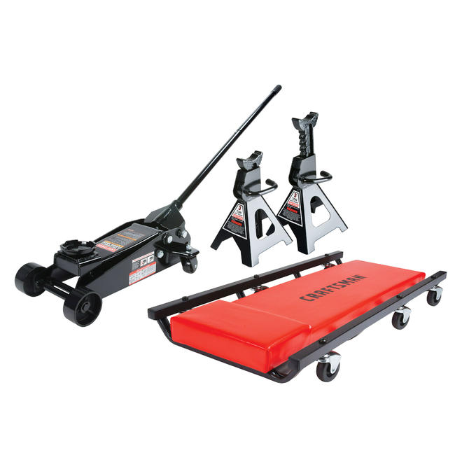 Craftsman 50188 3 ton Floor Jack with Jack Stands and Creeper Set