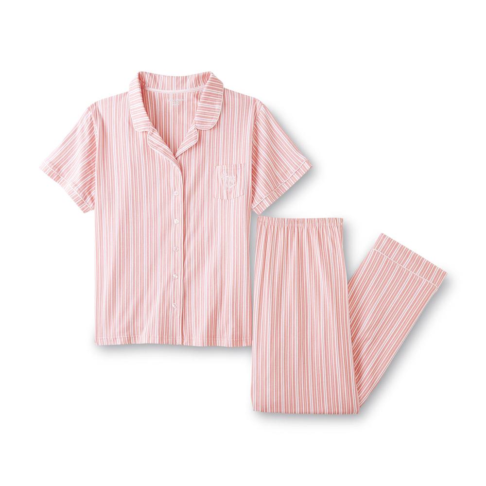 Women's Plus Pajama Shirt & Pants - Striped