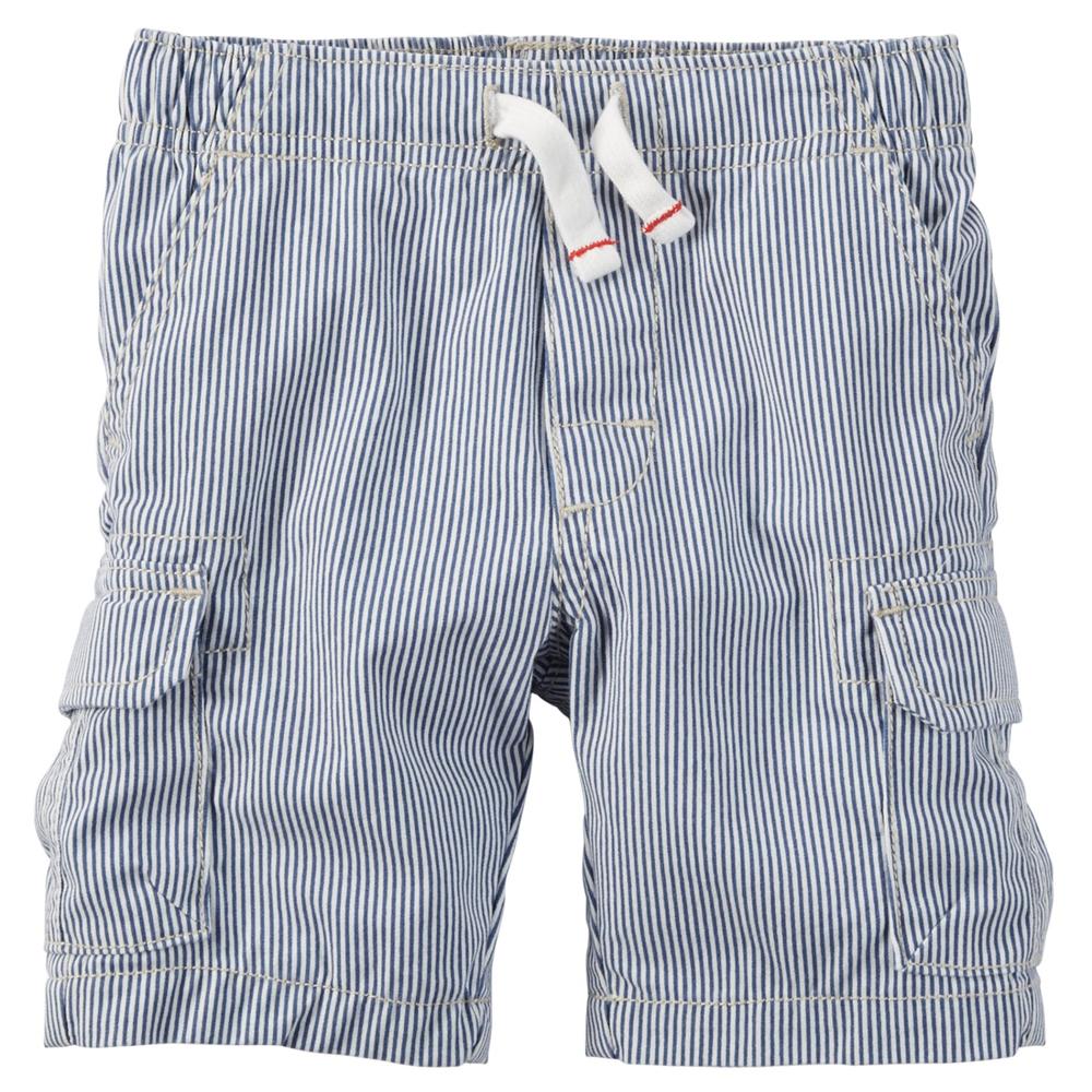 Boy's Poplin Cargo Shorts - Striped