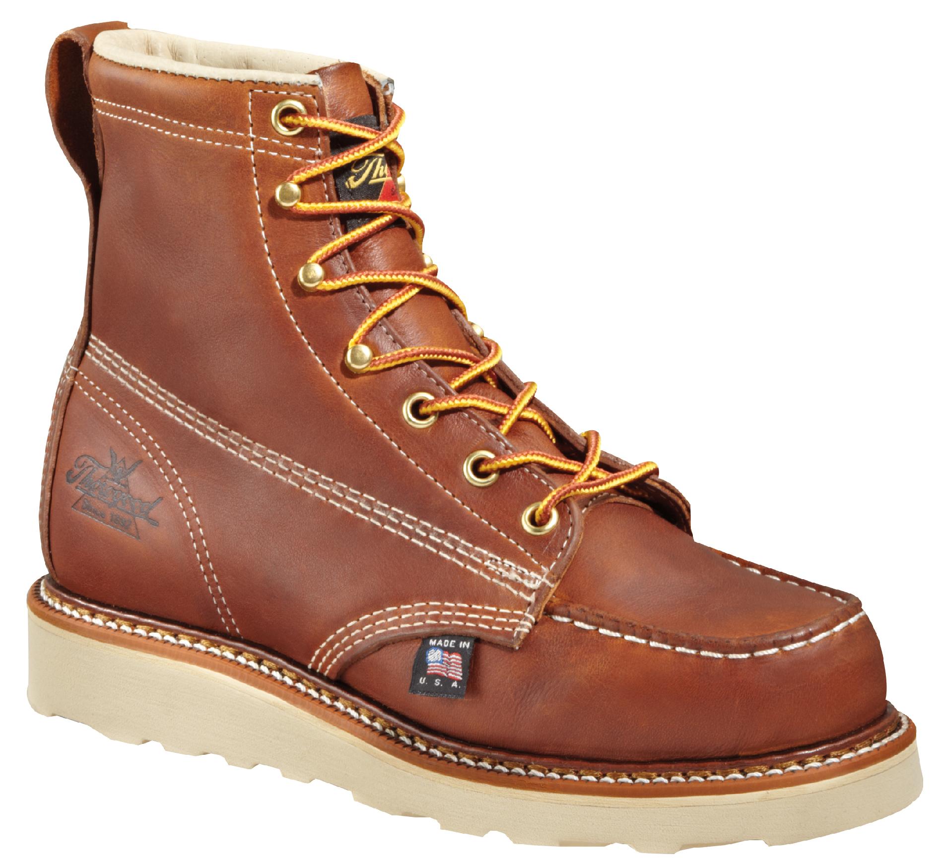 Thorogood Men's American Heritage 6" Steel Toe Work Boot 804-4200 Wide Width Available - Brown