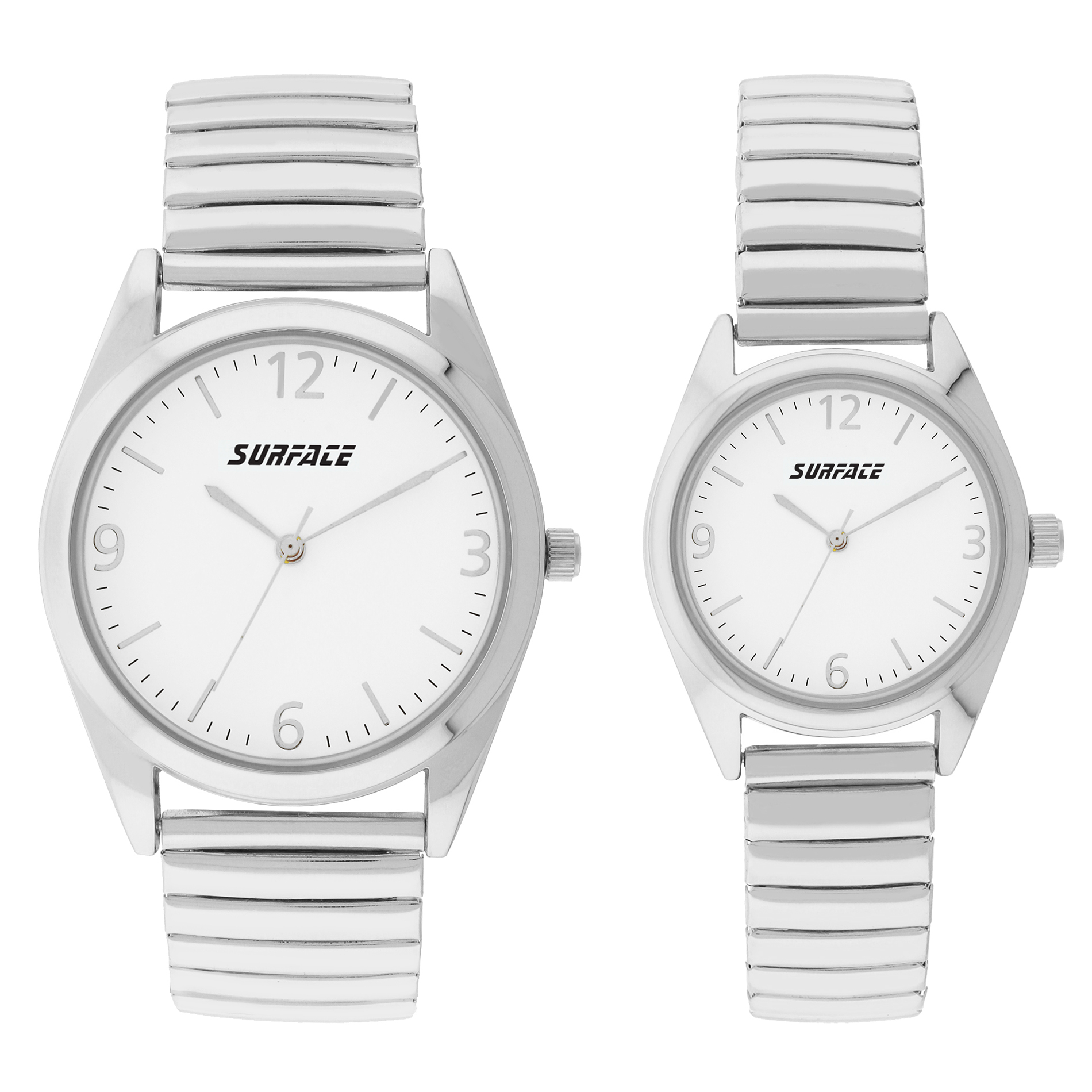 Surface His & Hers Silver Watch Set