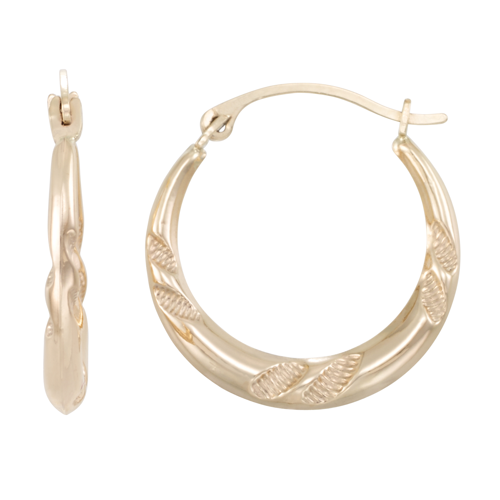 10k Yellow Gold Polished Pinched Hoop Earrings