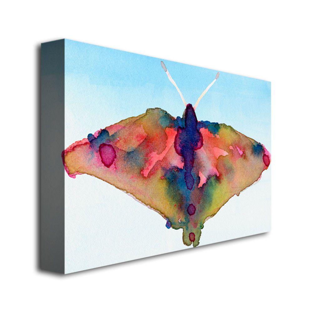 Beverly Brown 'Fantasy Butterfly Yellow Pink & Blue' Canvas Art