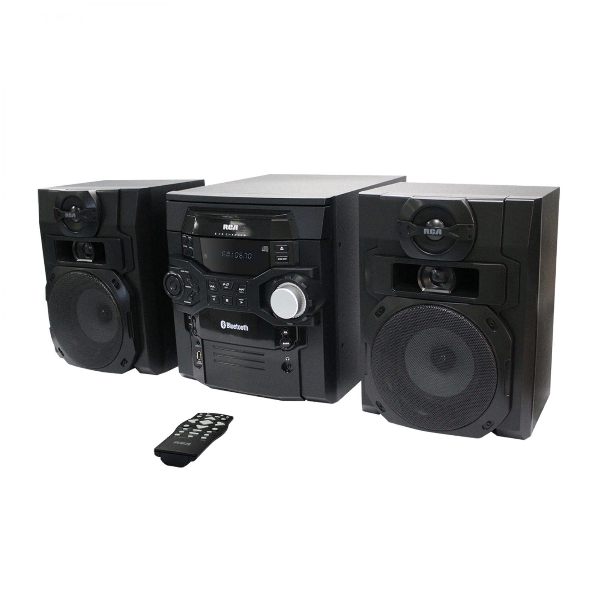 RCA RS2867BRB REFURBISHED 300W 5 CD BLUETOOTH MUSIC SHELF SYSTEM