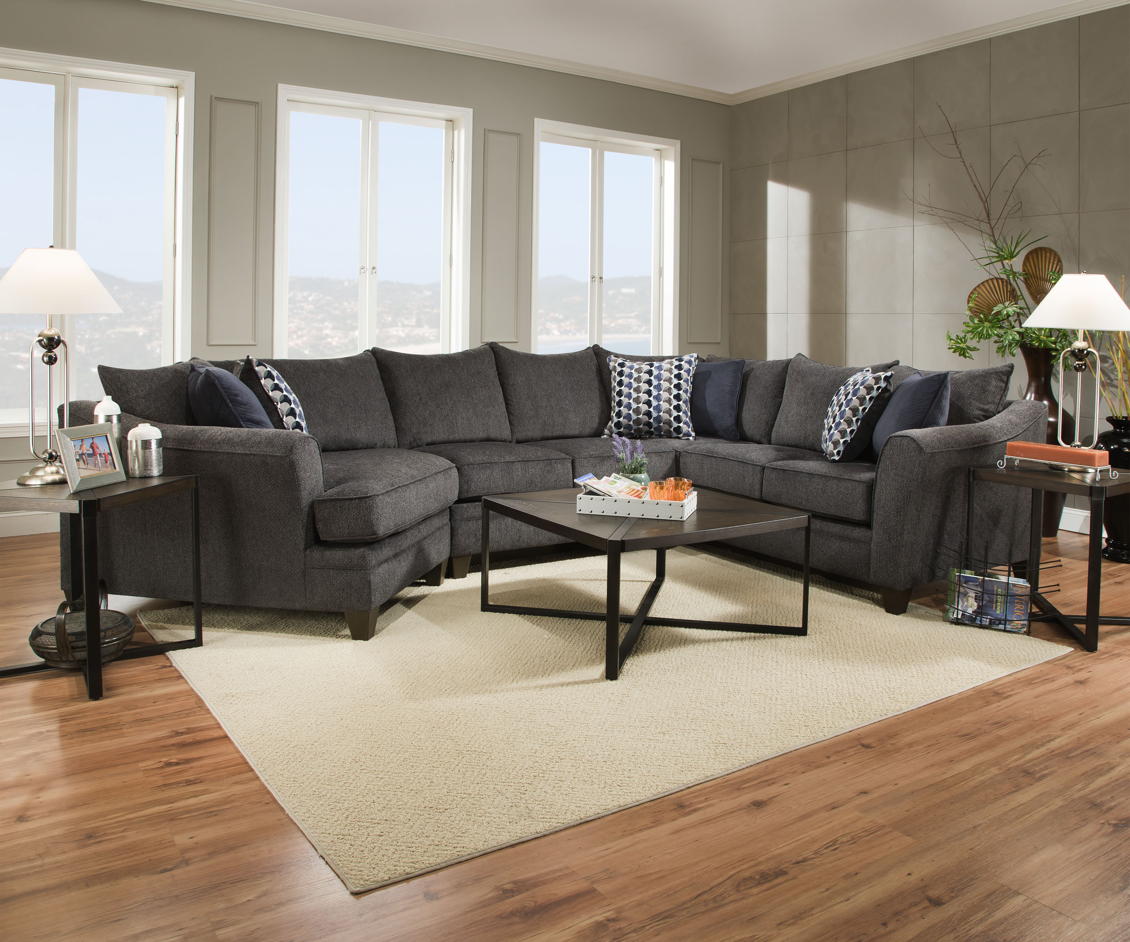 Simmons Upholstery RAF Bump Sofa - Albany Slate - Sears