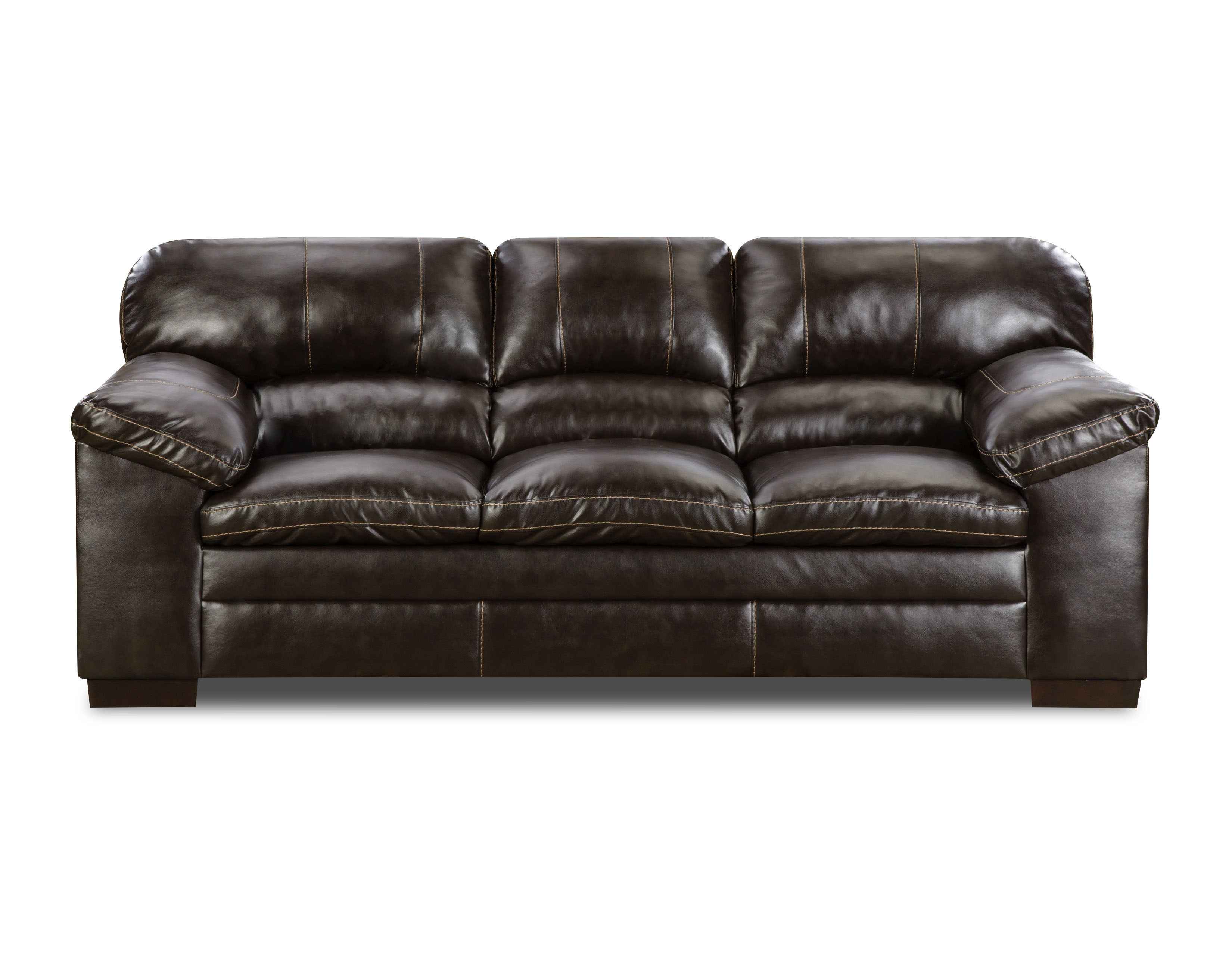 Simmons Dylan Faux Leather Sofa Bingo Brown
