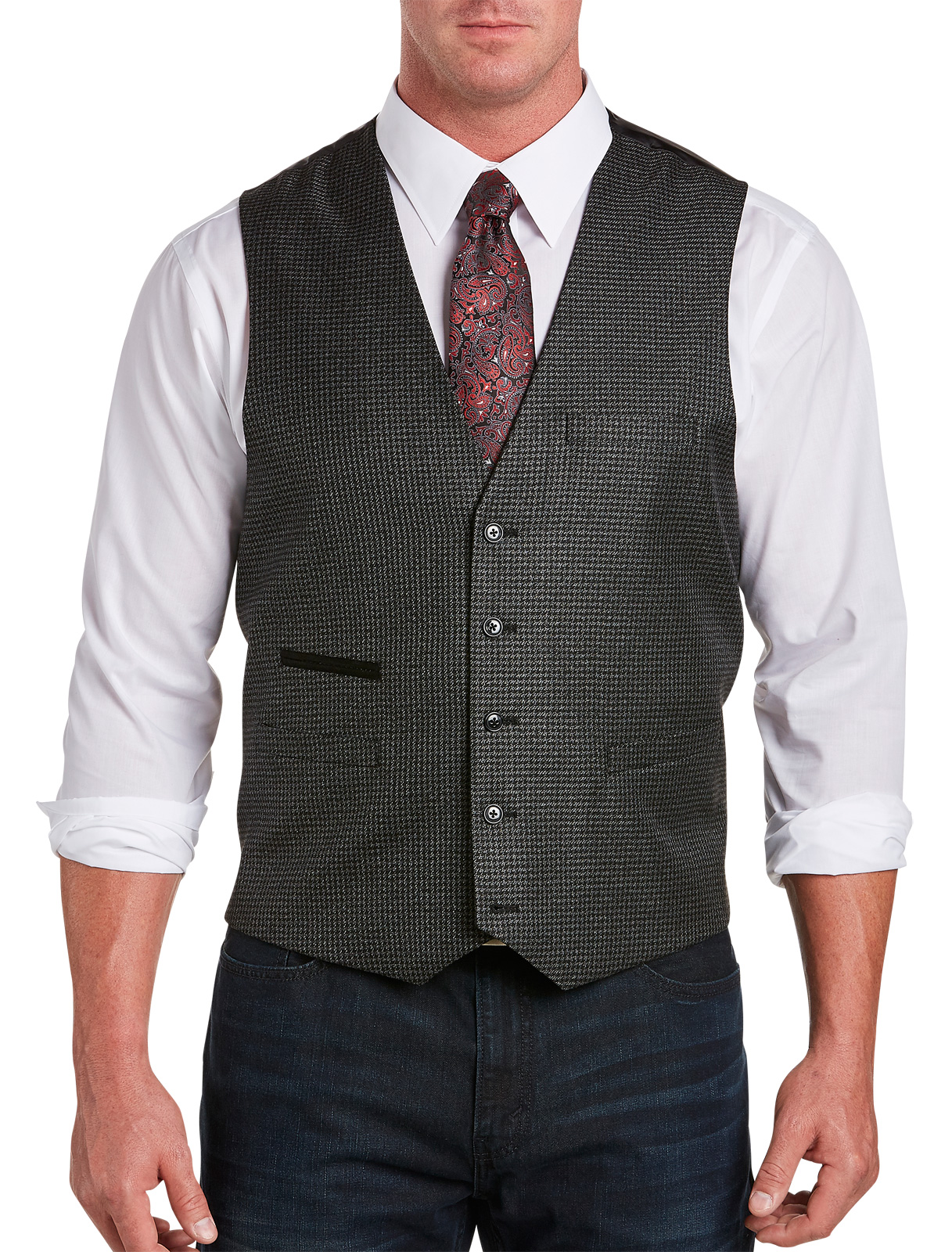 Oak Hill Men's Big and Tall Houndstooth Vest Shop Your Way Online