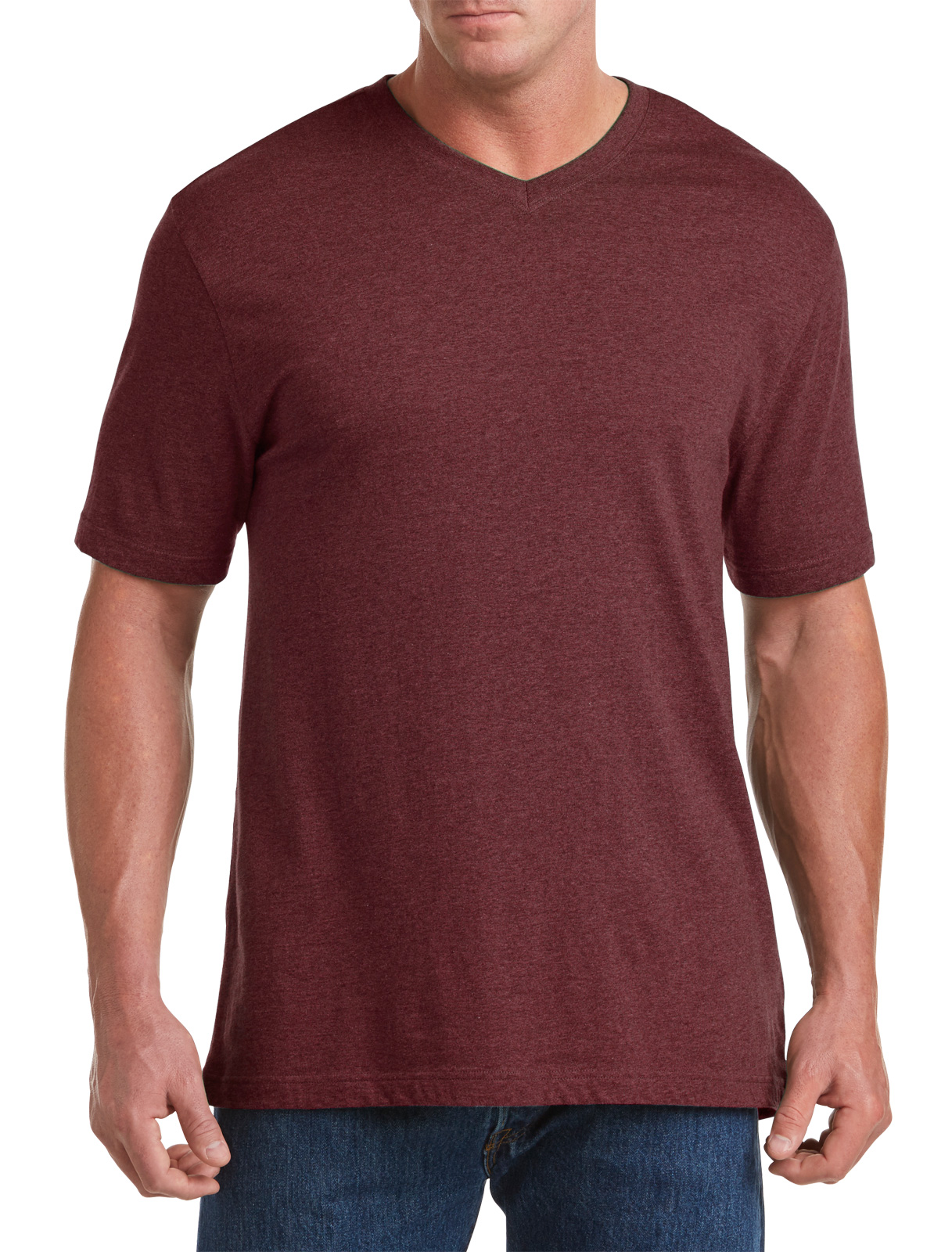 Harbor Bay Men's Big and Tall Wicking Jersey V-Neck Tee