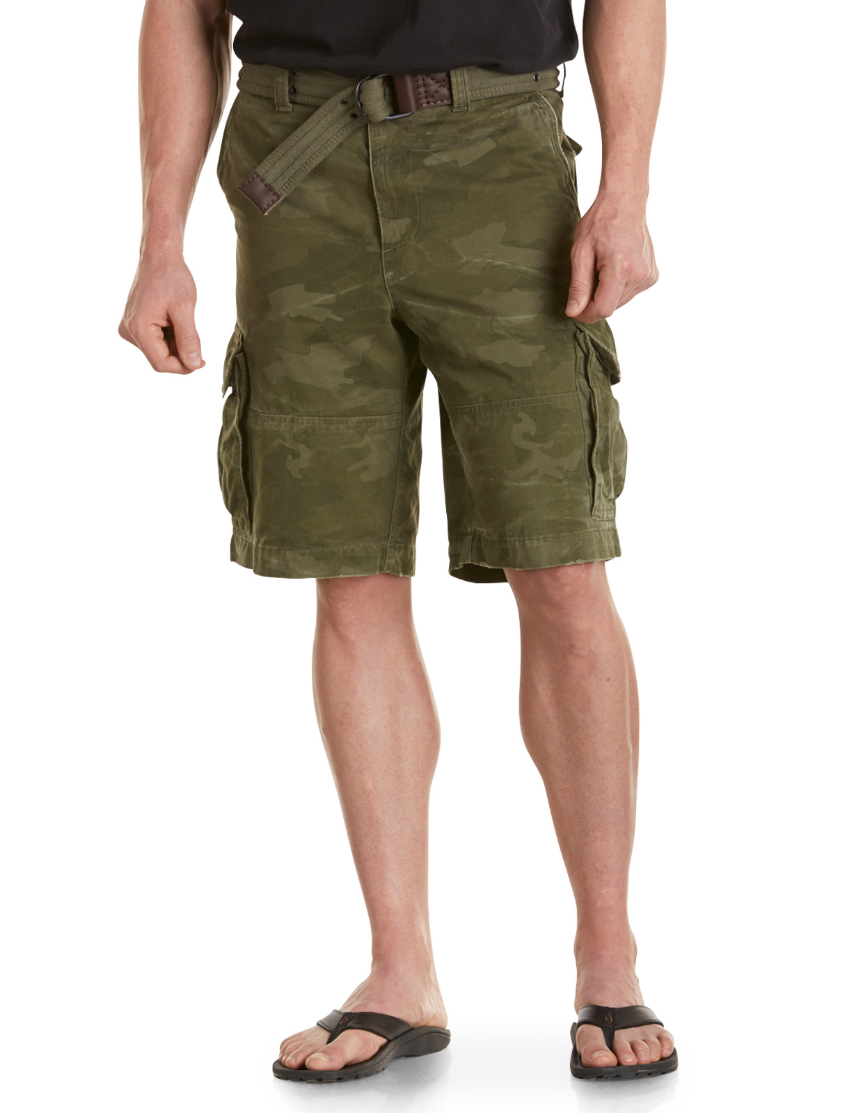 Society of One Men's Big and Tall Rumpled Cargo Shorts