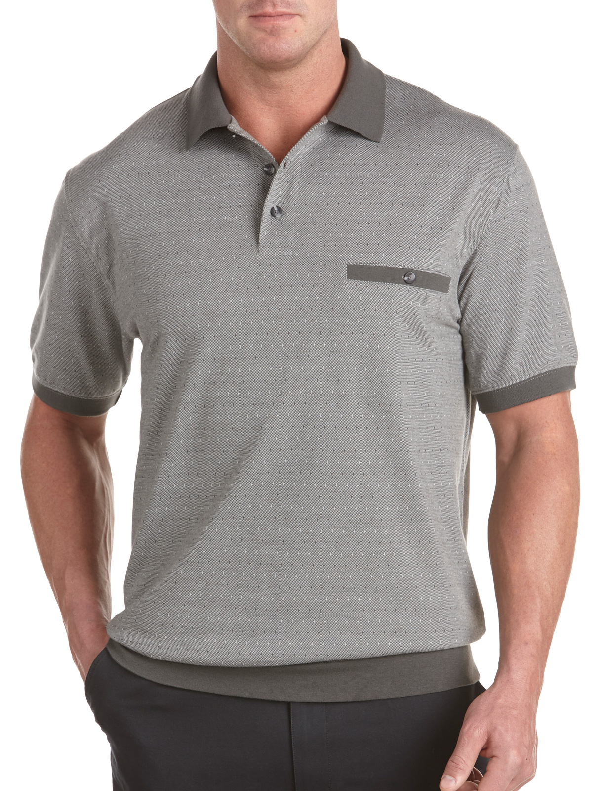 Harbor Bay Men's Big and Tall Patterned BandedBottom Shirt