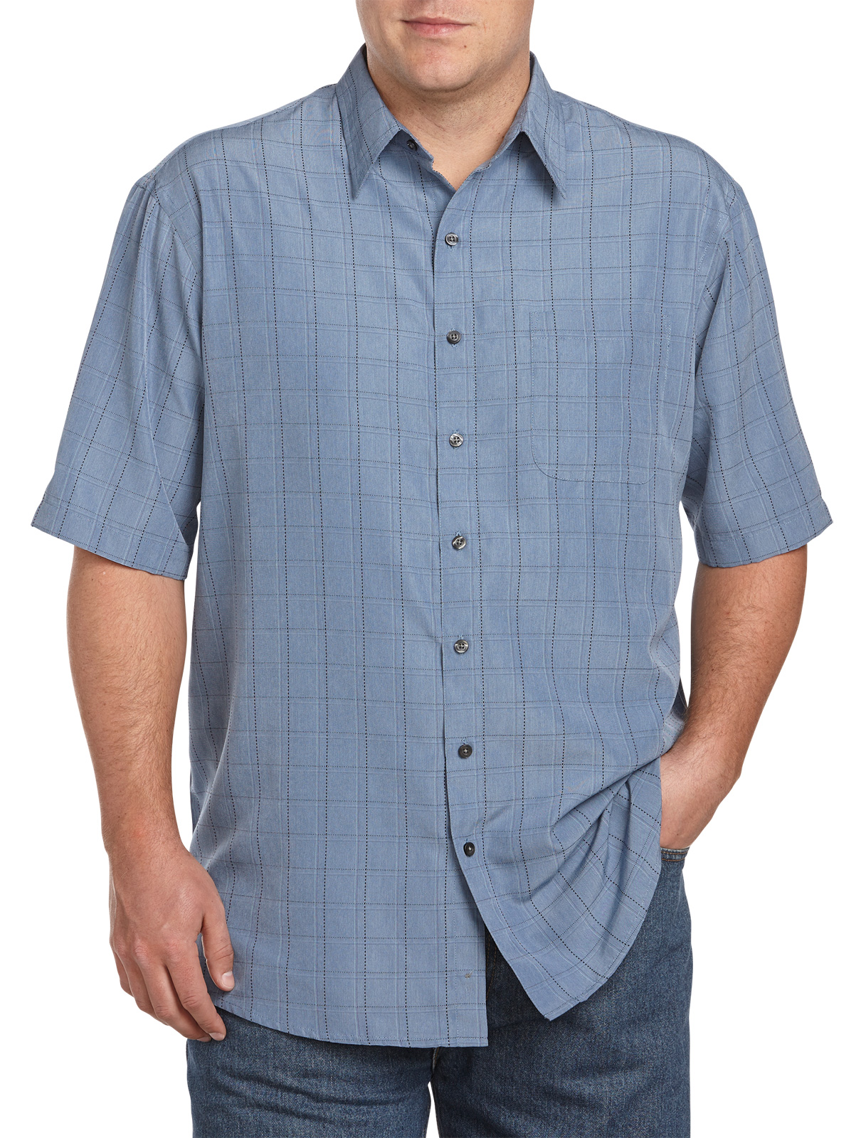 Harbor Bay Men's Big and Tall Patterned Microfiber Sport Shirt