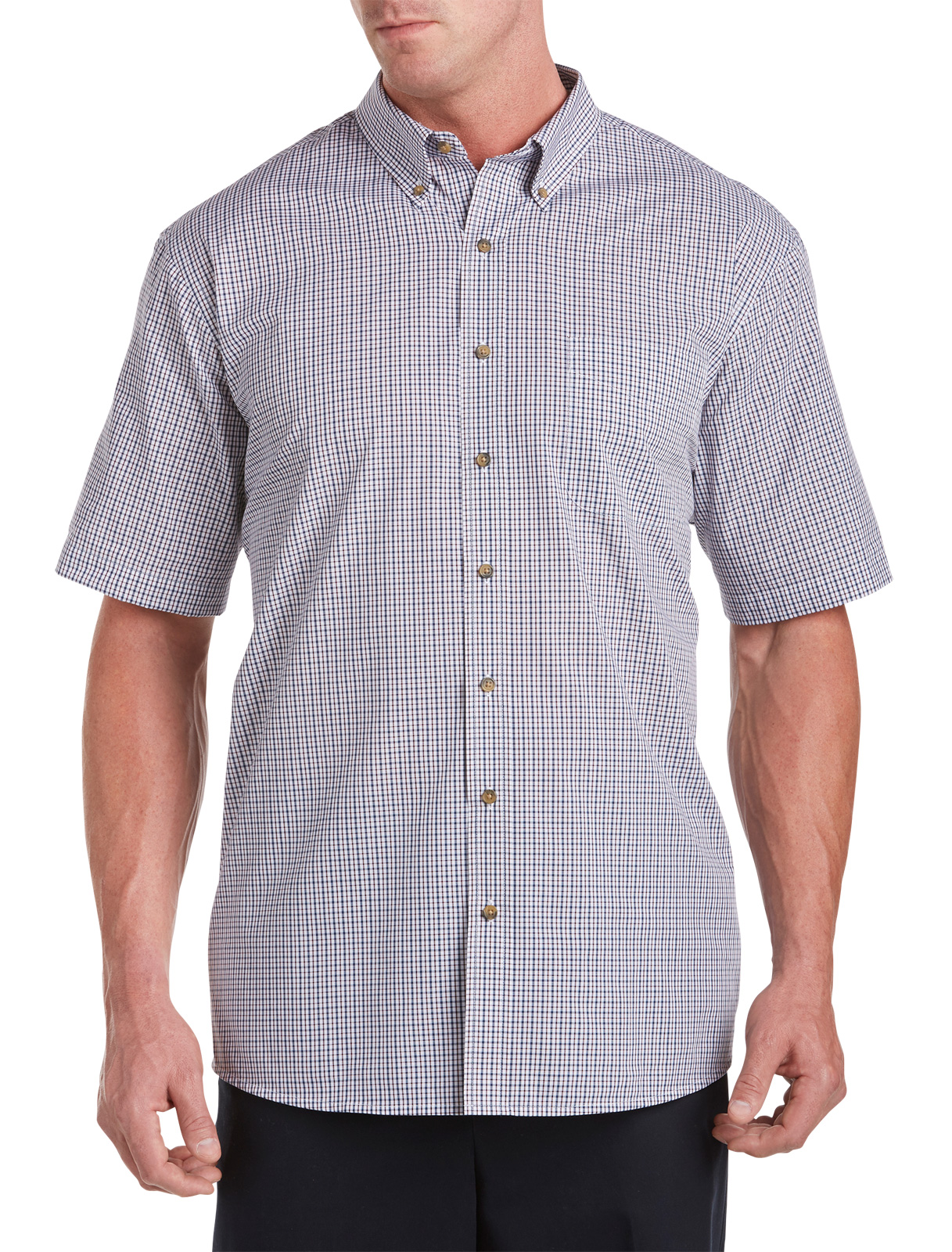 Harbor Bay Men's Big and Tall  Easy-Care Plaid Sport Shirt