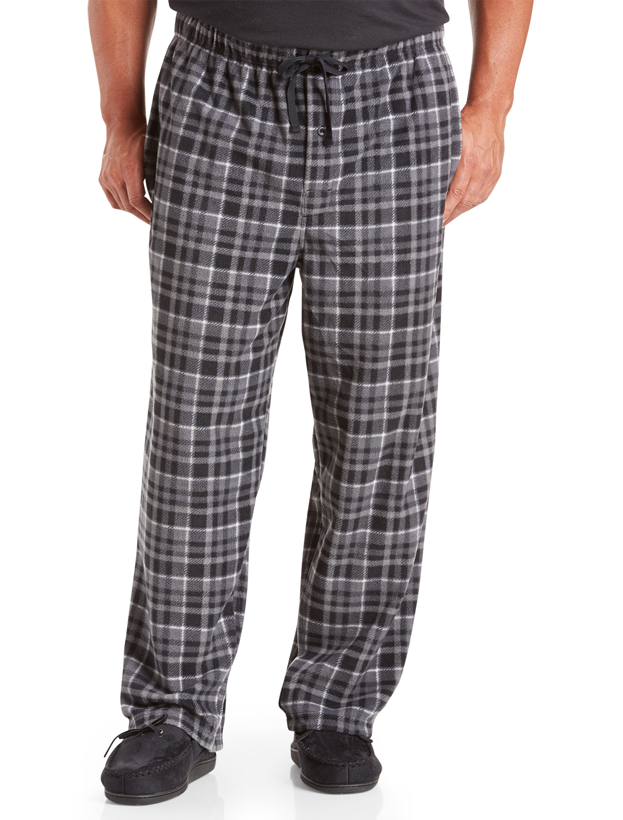 Harbor Bay Men's Big and Tall Plaid Microfleece Pants