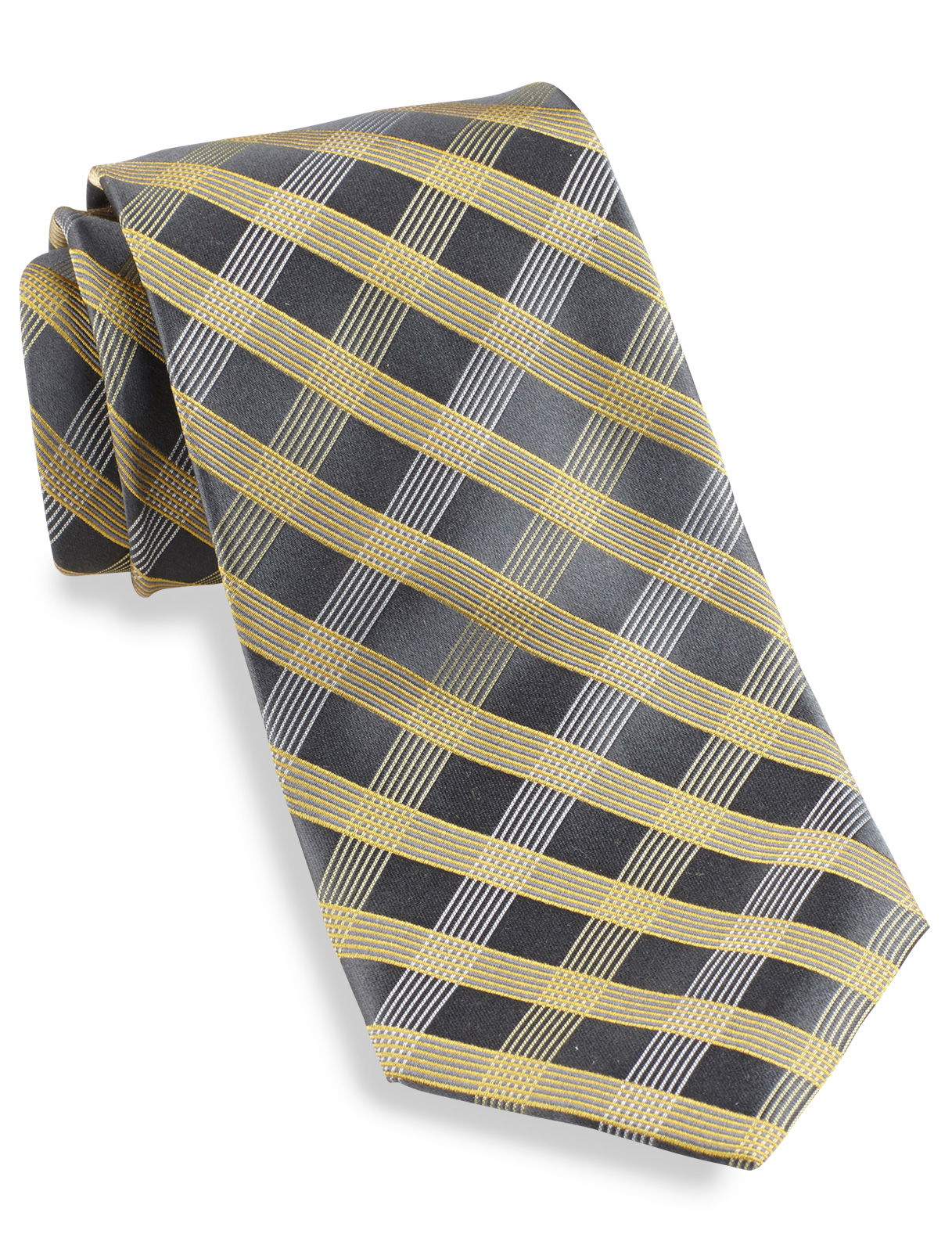 Synrgy Men's Big and Tall Square Plaid Silk Tie