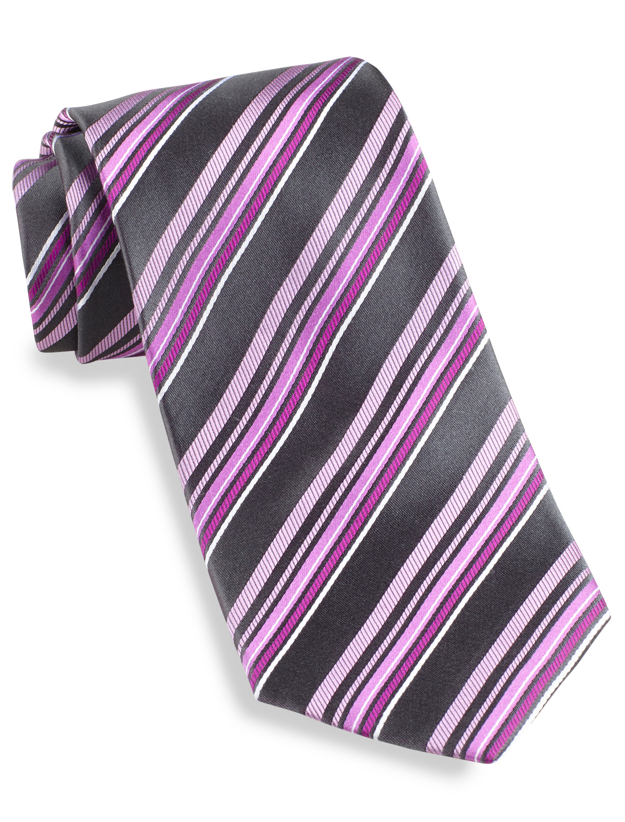 Synrgy Men's Big and Tall Multi Stripe Silk Tie