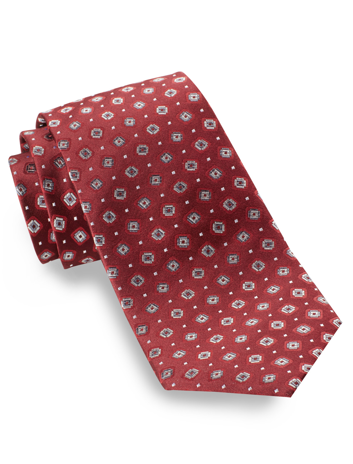 Synrgy Men's Big and Tall Staggered Neat Silk Tie