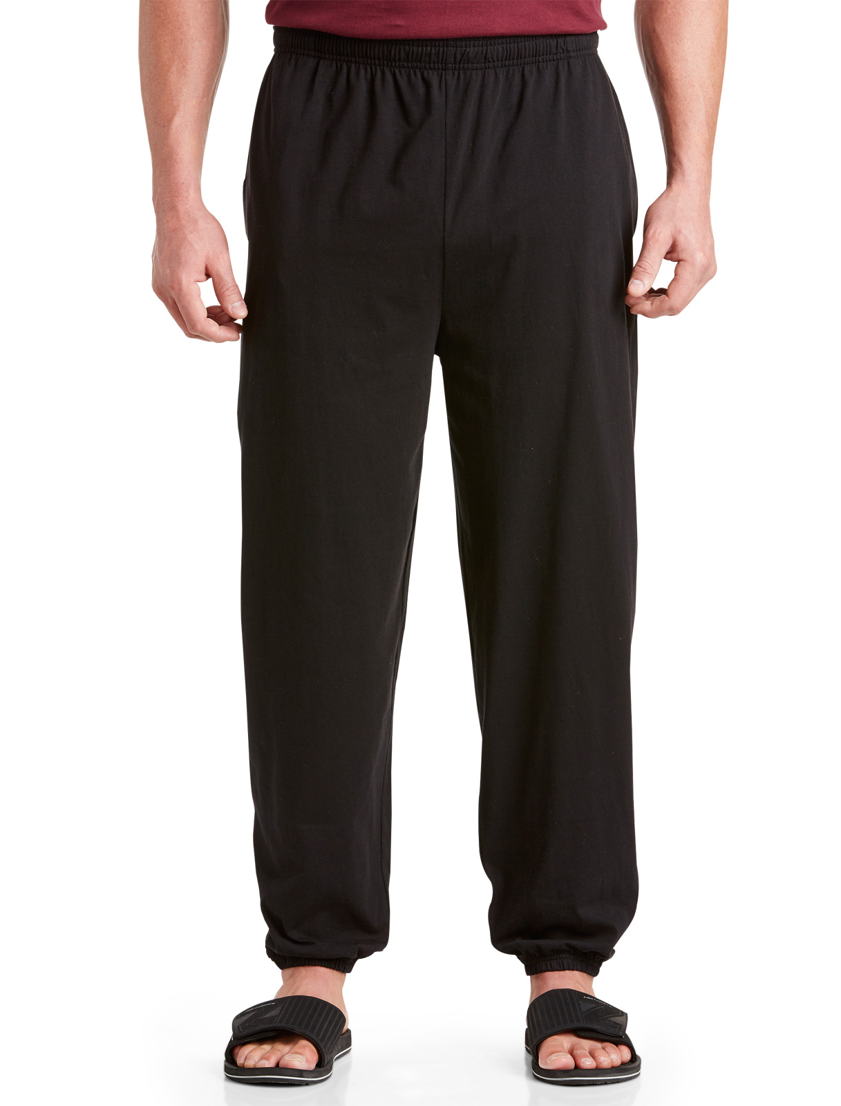Harbor Bay Men's Big and Tall CinchedHem Jersey Pants Shop Your Way