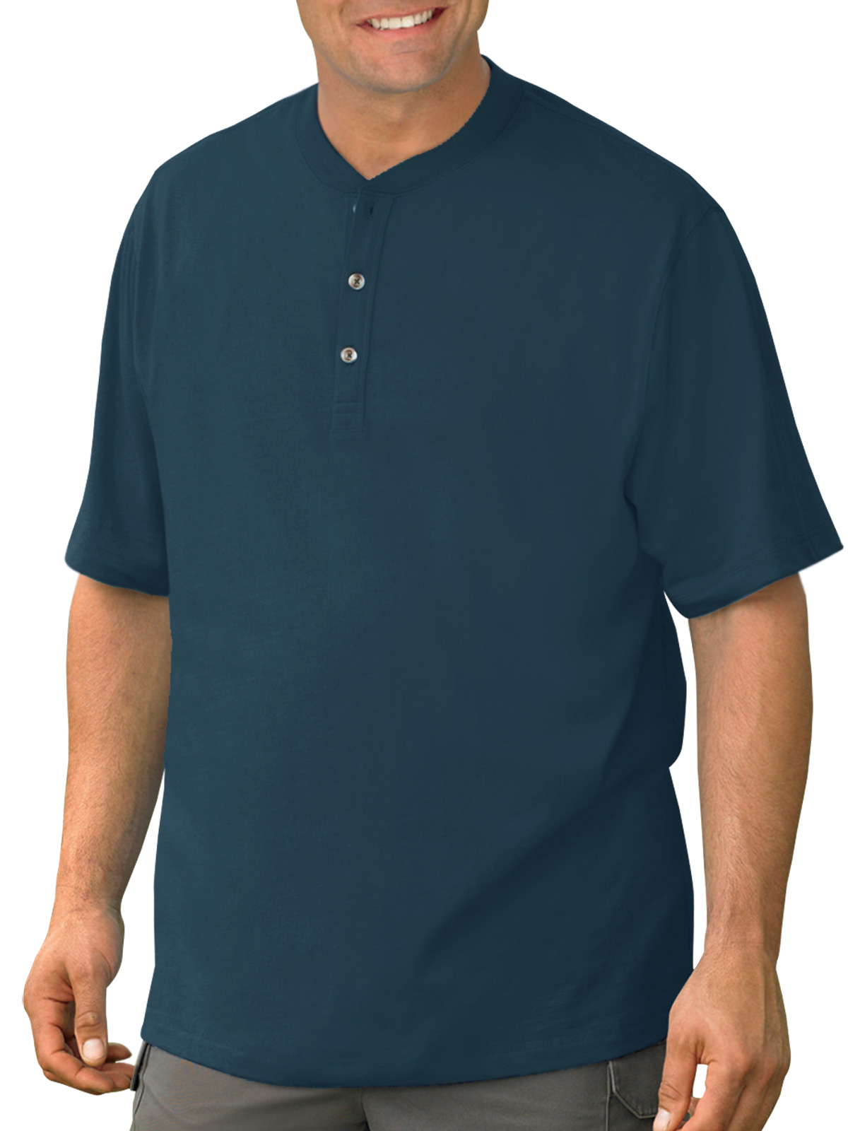 Harbor Bay Men's Big and Tall Wicking Henley