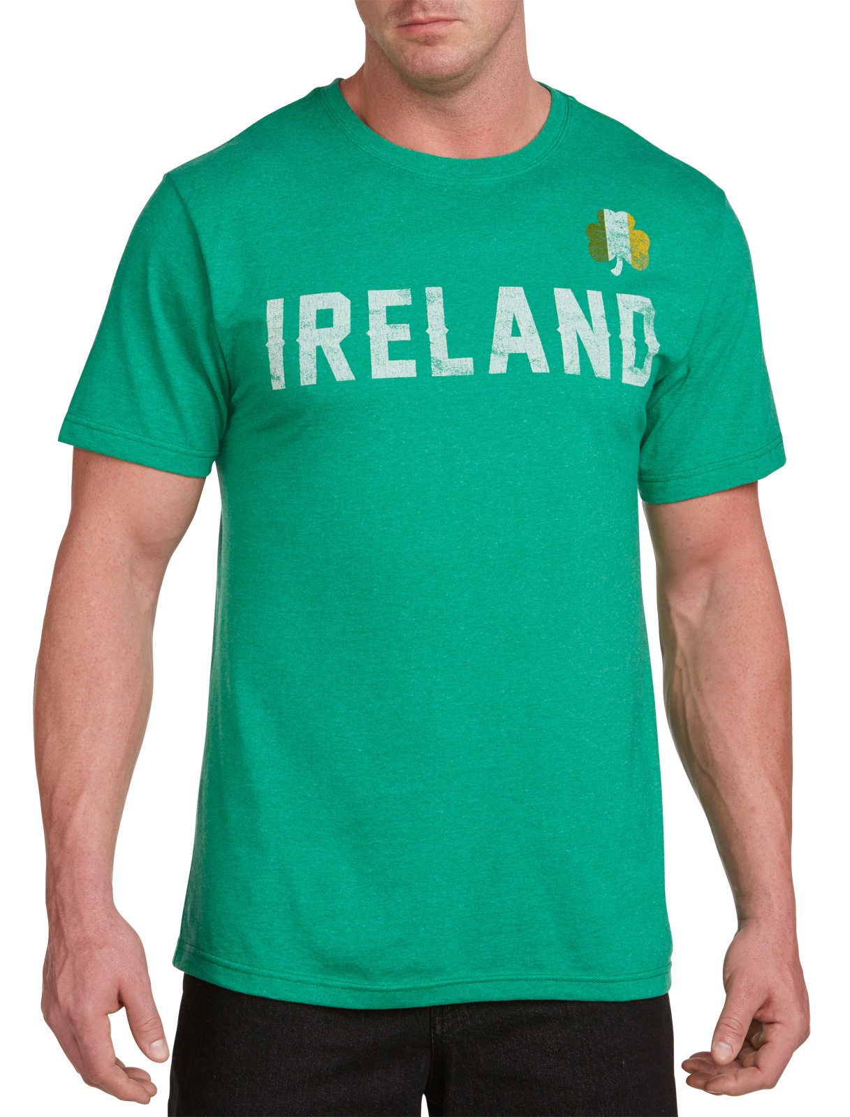 True Nation Men's Big and Tall Ireland Clover Graphic Tee