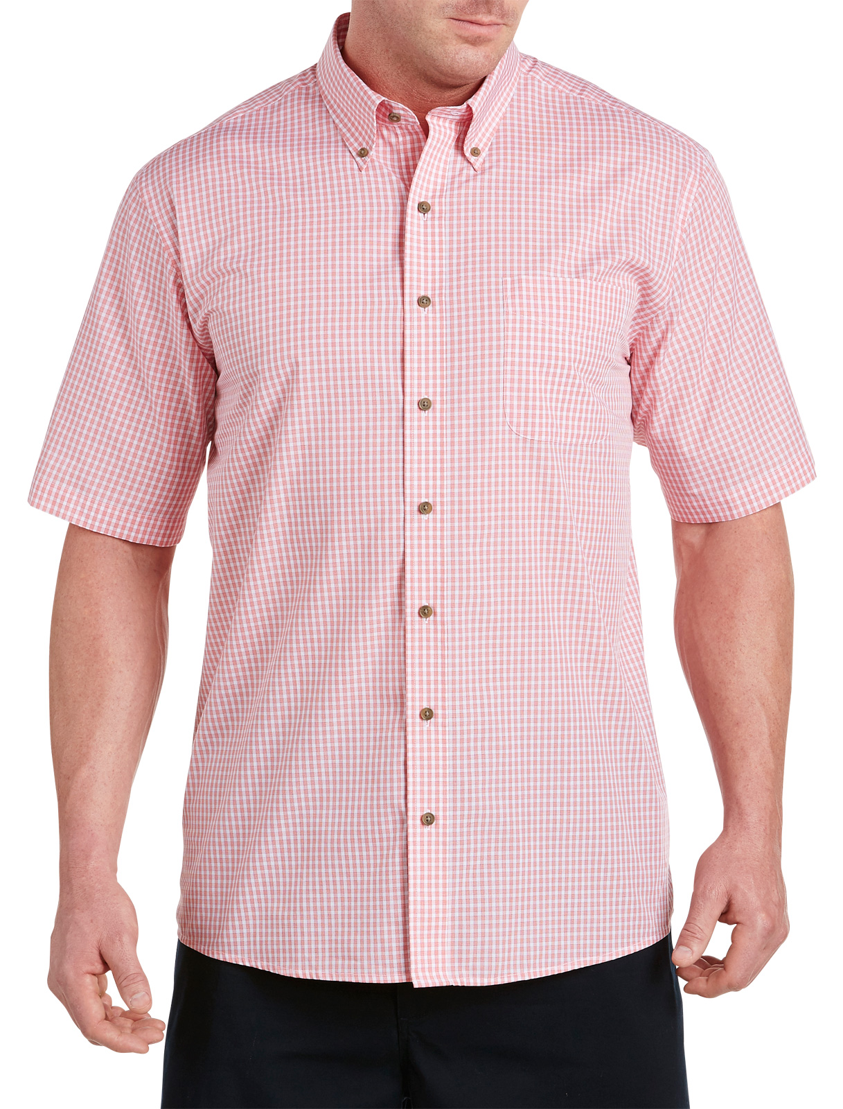 Harbor Bay Men's Big and Tall Easy-Care Small Check Sport Shirt