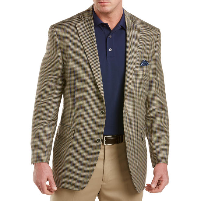 Oak Hill Men's Big and Tall Jacket Relaxer™ Gingham Sport Coat