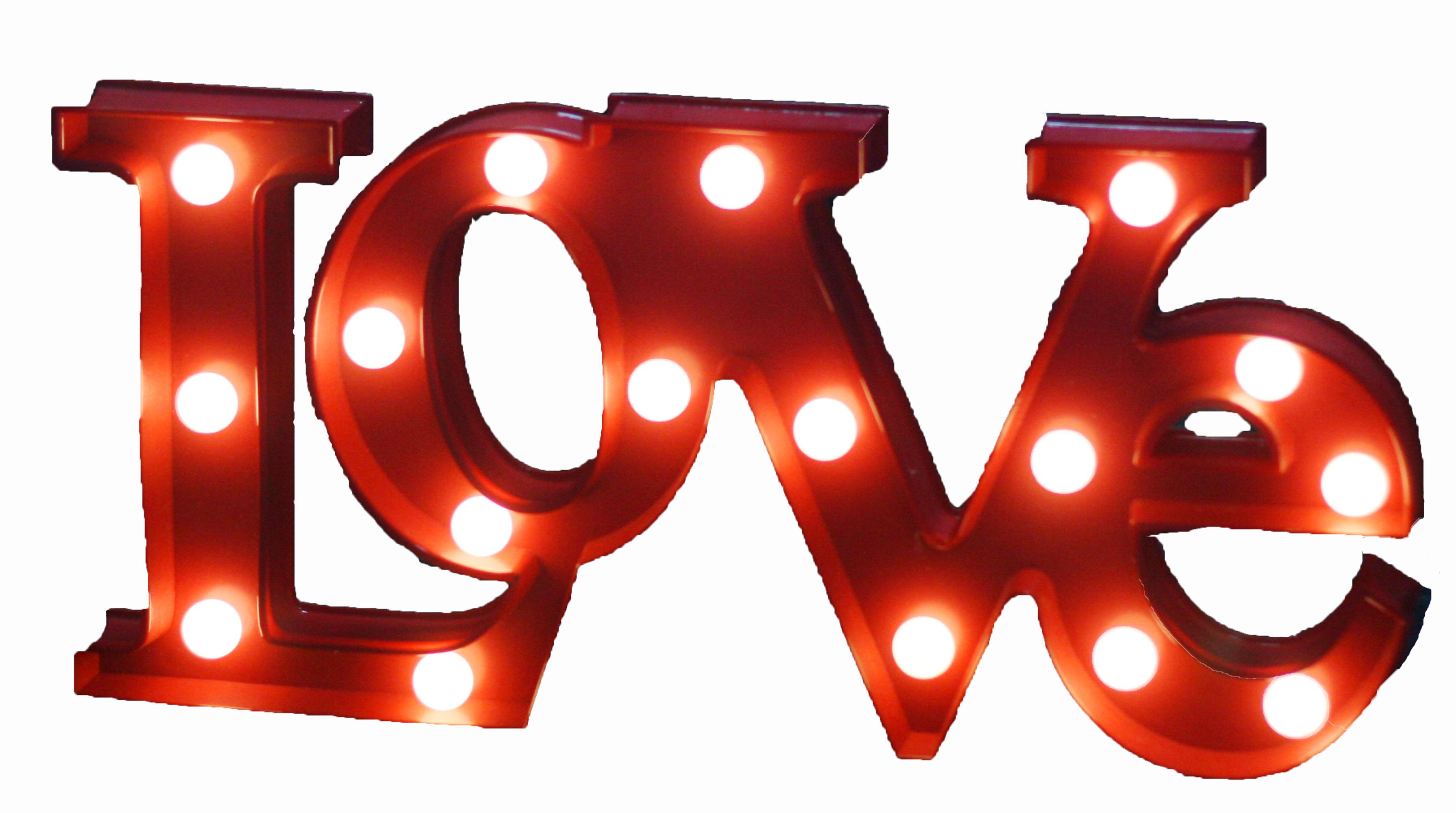 Creative Motion Industries Battery-Operated 17 Light Warmwhite Ball LED PLASTIC "LOVE" Light