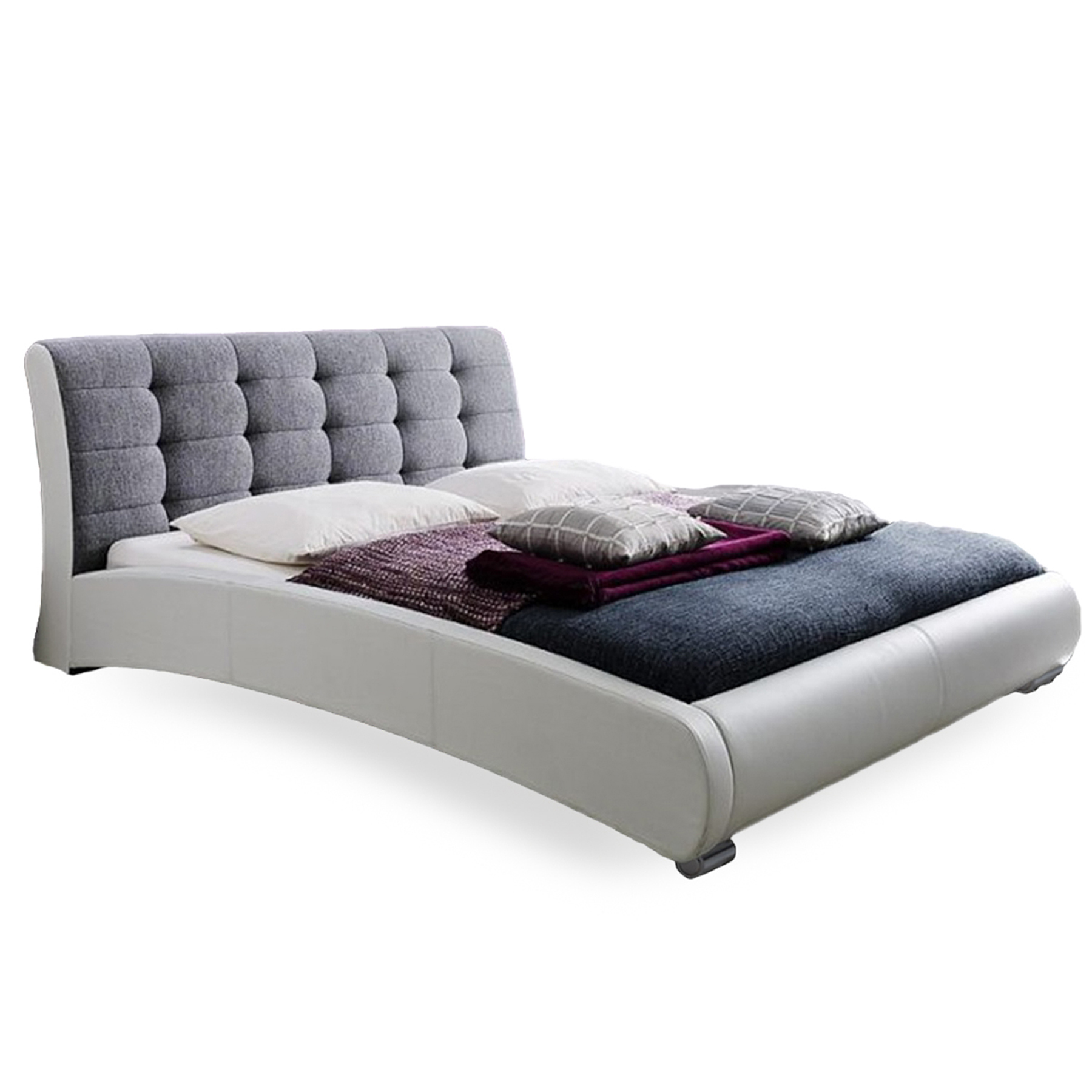 Baxton Studio Guerin Contemporary White Faux Leather Grey