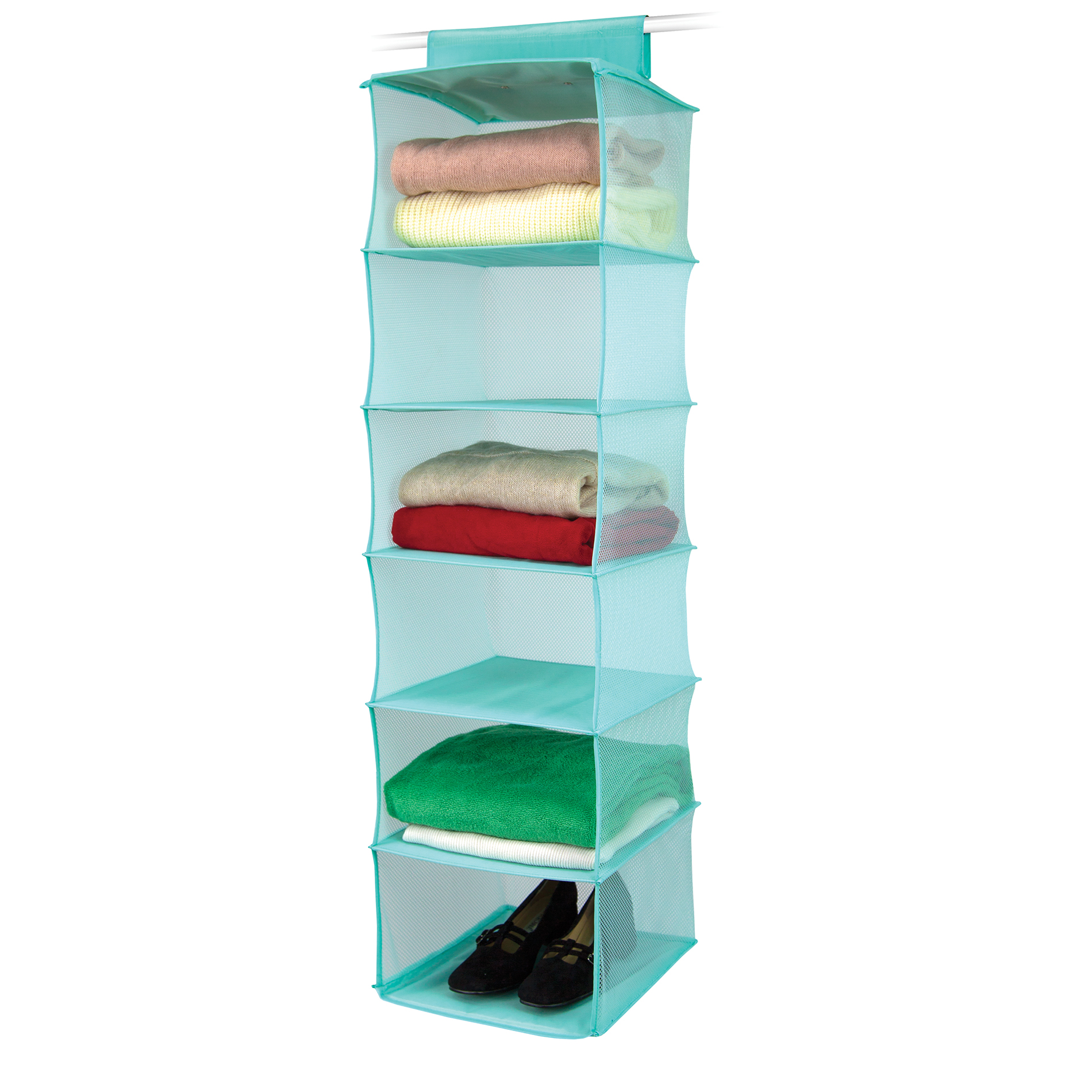 Essential Home 6Shelf Hanging Organizer Teal Shop Your Way Online