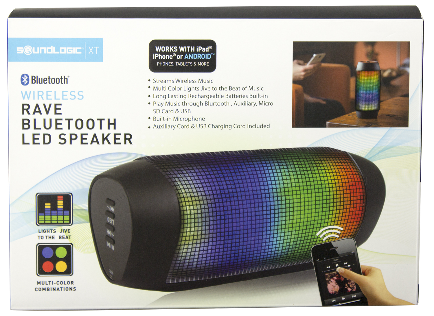 soundlogic led bluetooth speaker