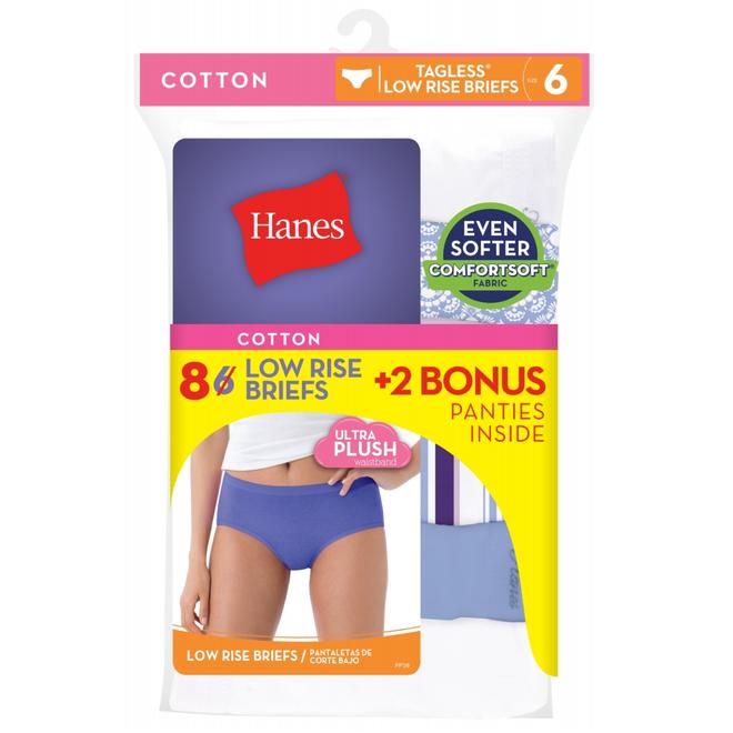 Hanes Women's 8Pack LowRise Brief Panties