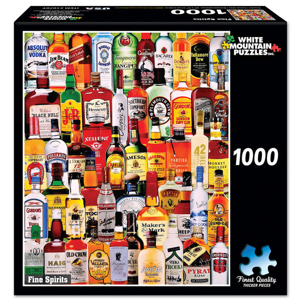 White Mountain Puzzles 1000Piece Liquor Bottles Jigsaw Puzzle Toys