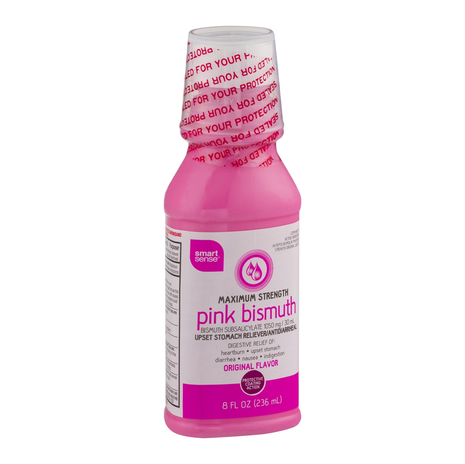 Smart Sense Pink Bismuth Maximum Strength Upset Stomach Reliever/Antidiarrheal Original Flavor